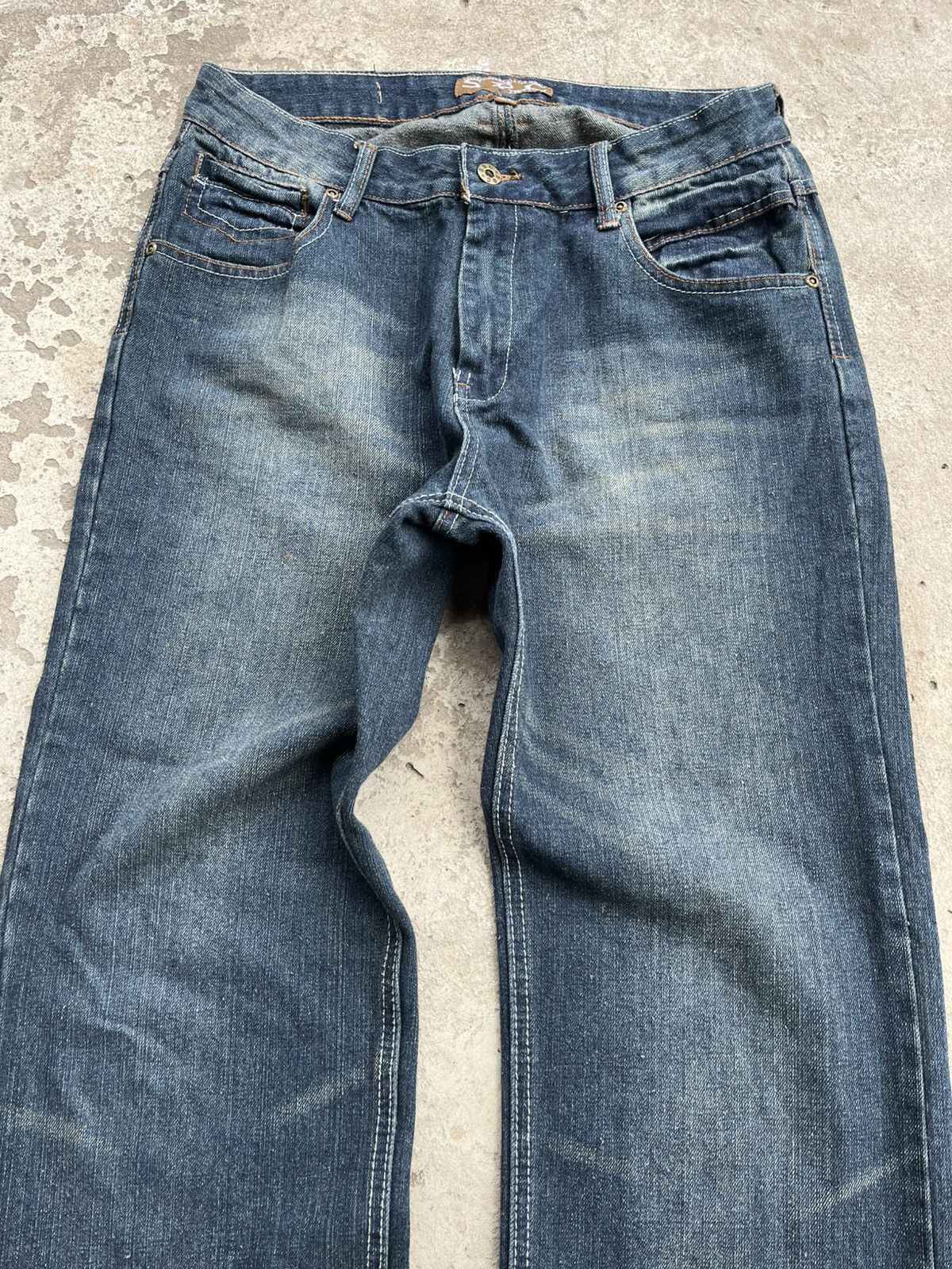 20471120 × If Six Was Nine × Le Grande Bleu (L.G.B.) Vintage Faded Distressed Denim Jeans like Junya Watanabe Y2K Size US 32 / EU 48 - 6 Thumbnail