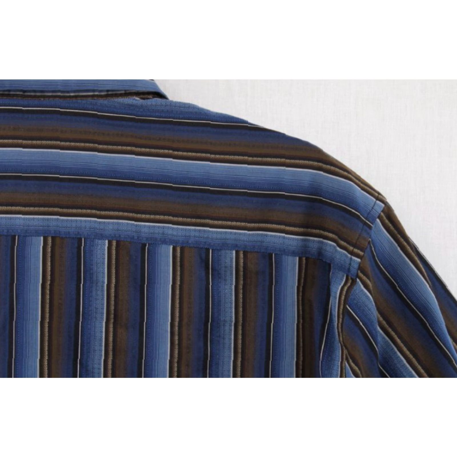 Vintage 7 Diamonds Shirt Men's Medium Blues Browns Stripe Cowboy Western Ranch Wear Size US M / EU 48-50 / 2 - 5 Thumbnail