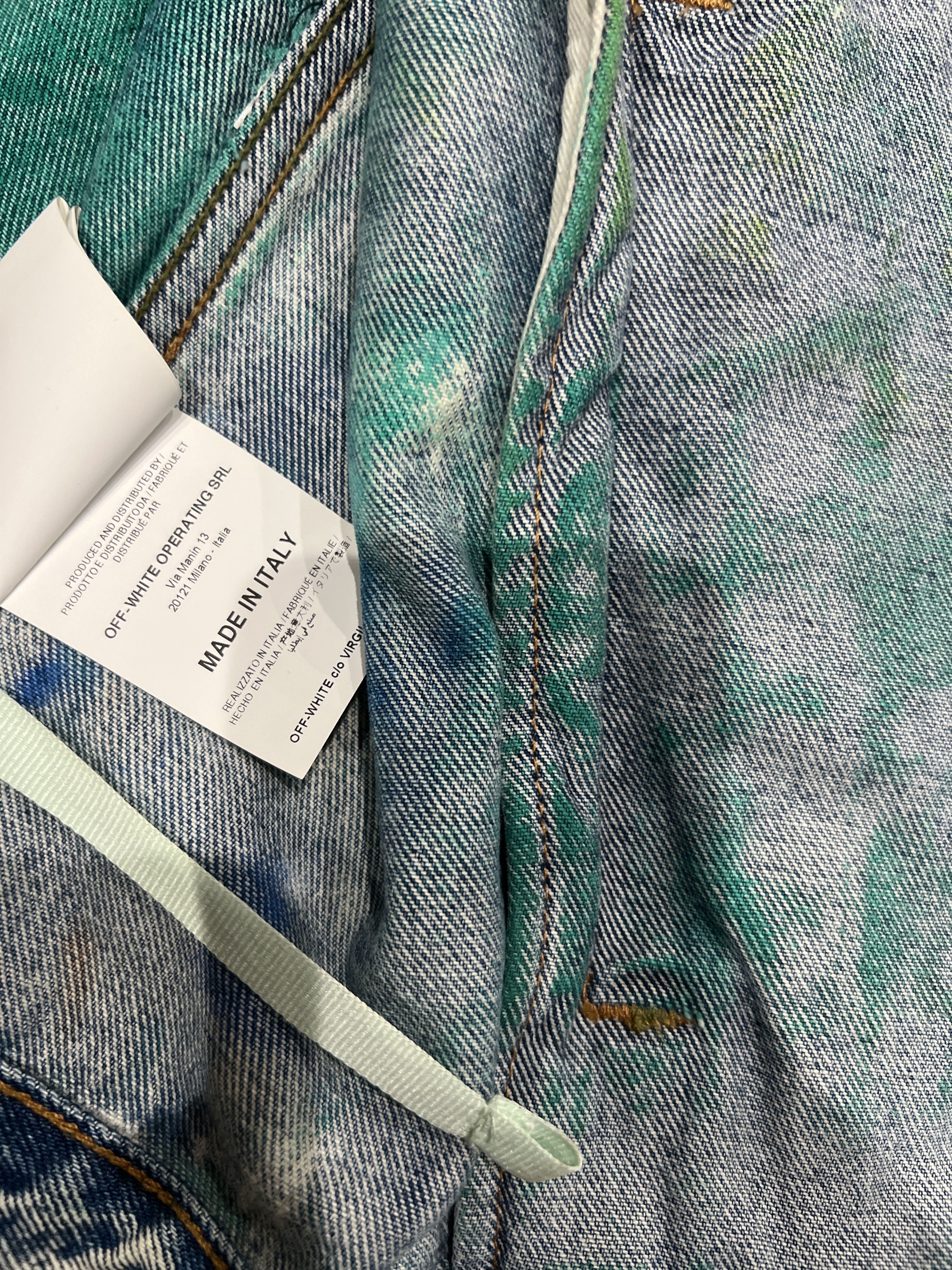 Designer × Off-White SS2019 Painted Distressed Trucker Jacket Size US XXL / EU 58 / 5 - 6 Thumbnail