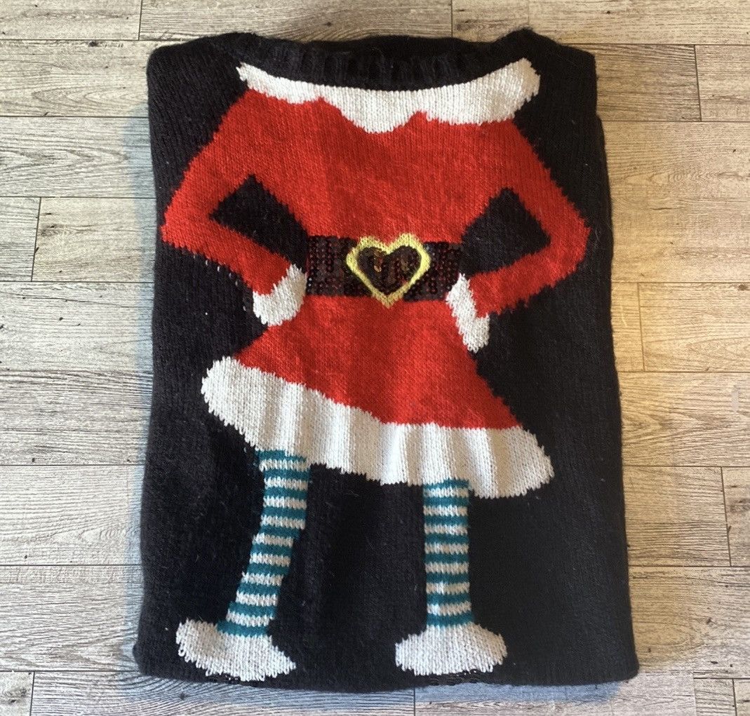 Vintage Linda Matthews, NY, Retro, Embellished, Holiday Knit Sweater Size M / US 6-8 / IT 42-44 - 2 Thumbnail