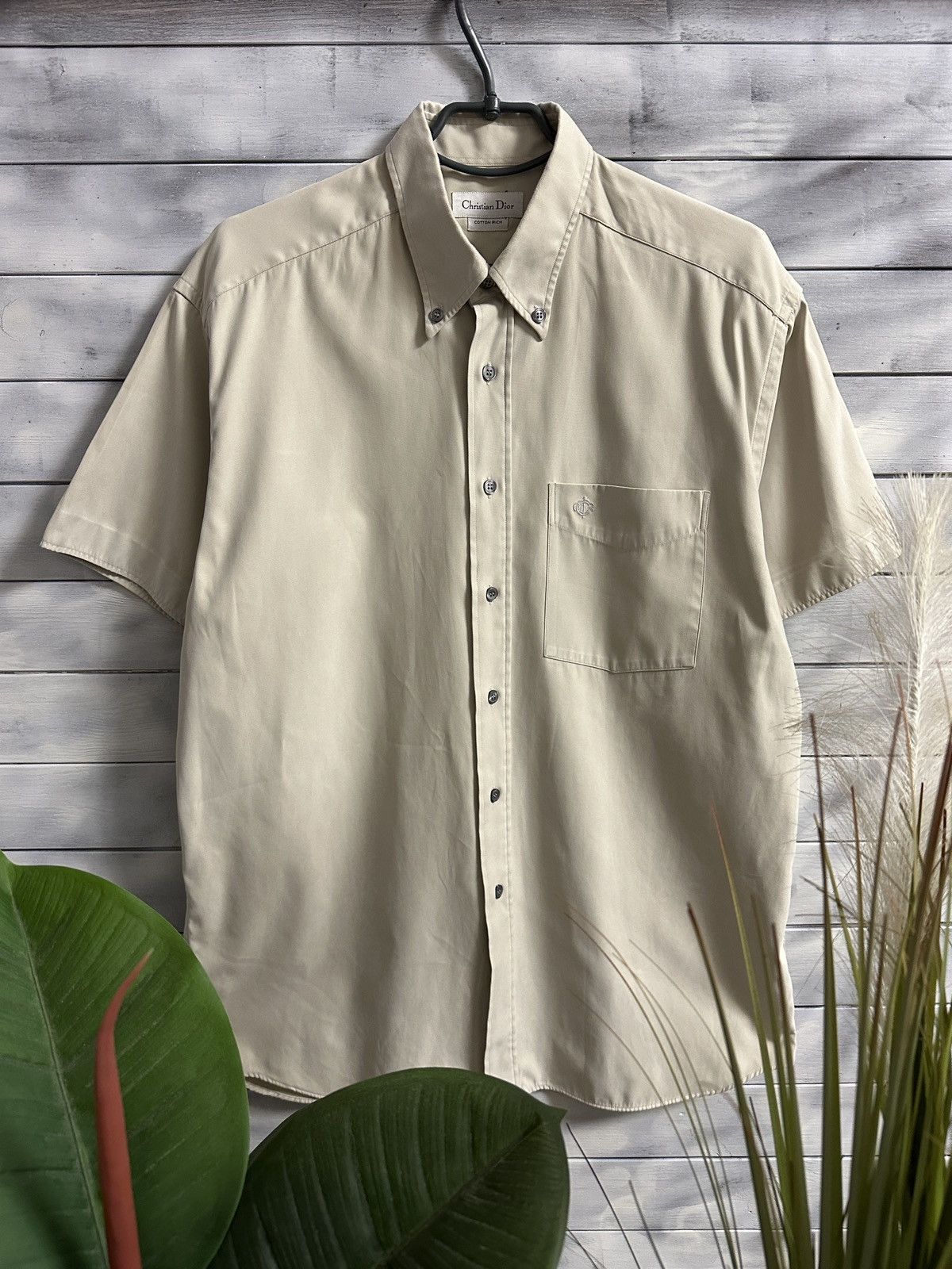 Dior Rare Luxury Shirt Button Christian Dior Cotton Rich Vintage Size US L / EU 52-54 / 3 - 1 Thumbnail