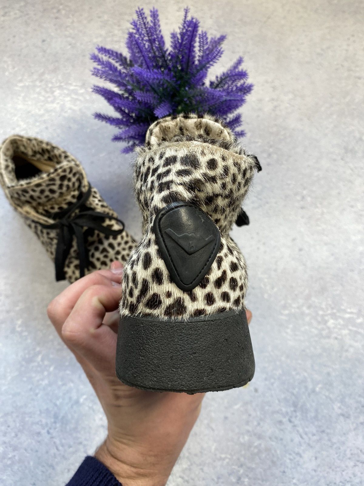 If Six Was Nine Vintage Y2K Bumper Pony Fur Leopard Lace Up Boots Size US 6 / IT 36 - 20 Thumbnail