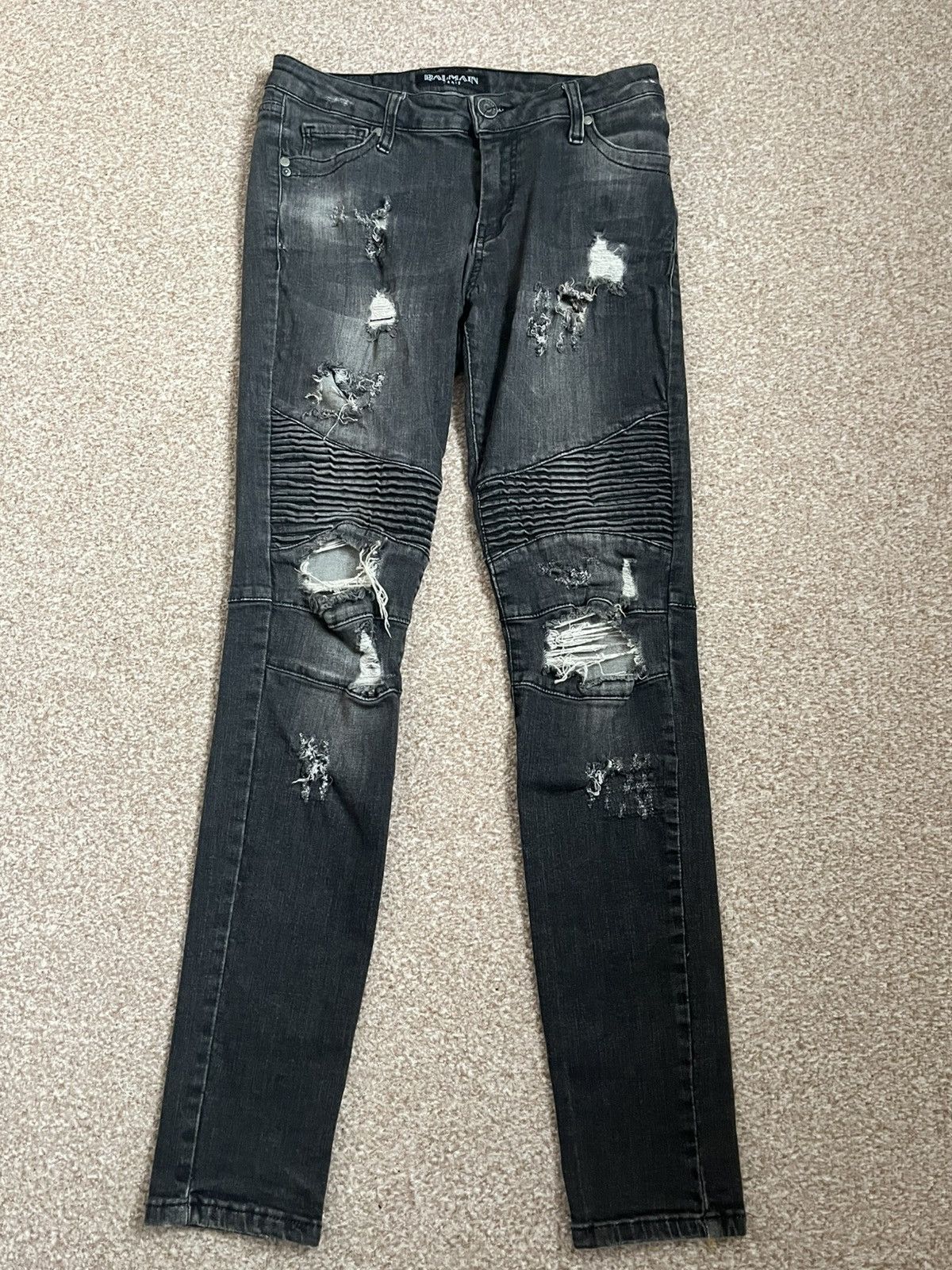 Balmain Balmain black biker jeans size 31 Size US 31 - 1 Thumbnail