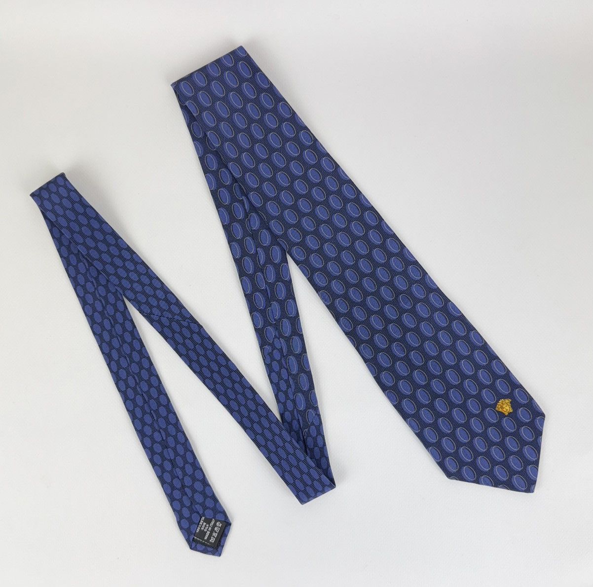 Versace Gianni Versace 100% silk Tie Blue Necktie for Men Top Luxury Size ONE SIZE - 3 Thumbnail
