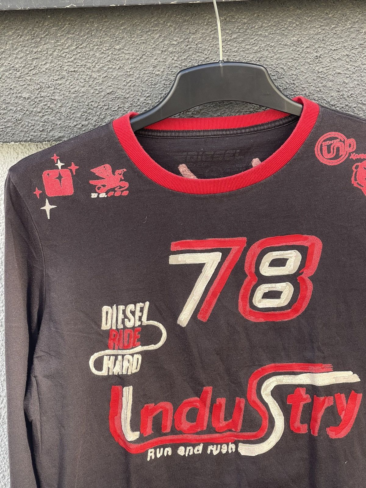 Diesel Y2K Diesel Ride Hard painted Longsleeve tee vintage Size US S / EU 44-46 / 1 - 5 Thumbnail