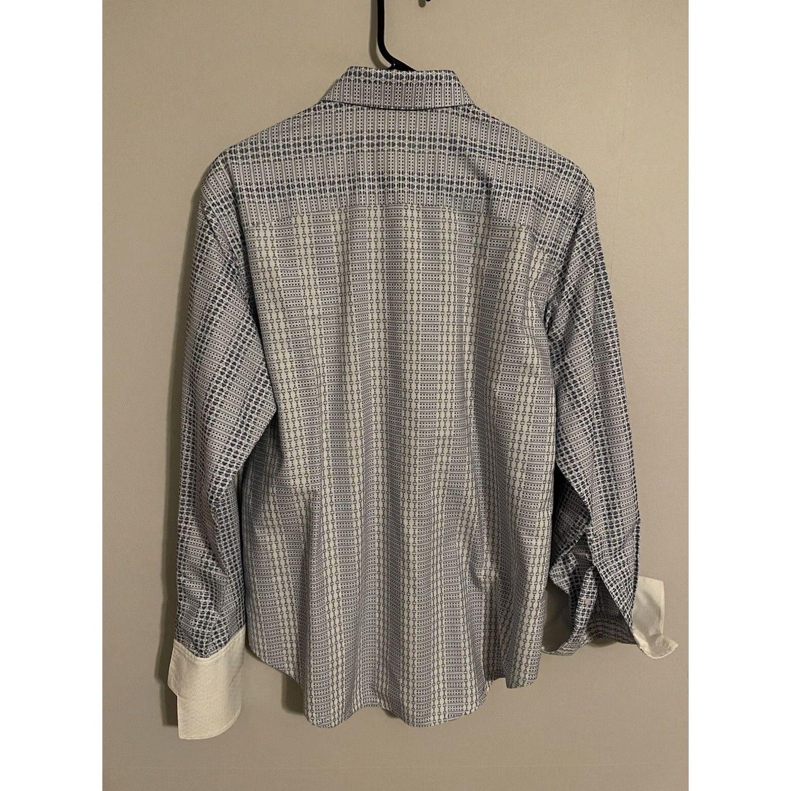 Robert Graham Robert Graham Blue Geometric L/S Button Up Dress Shirt - Men's M Size 40R - 5 Thumbnail