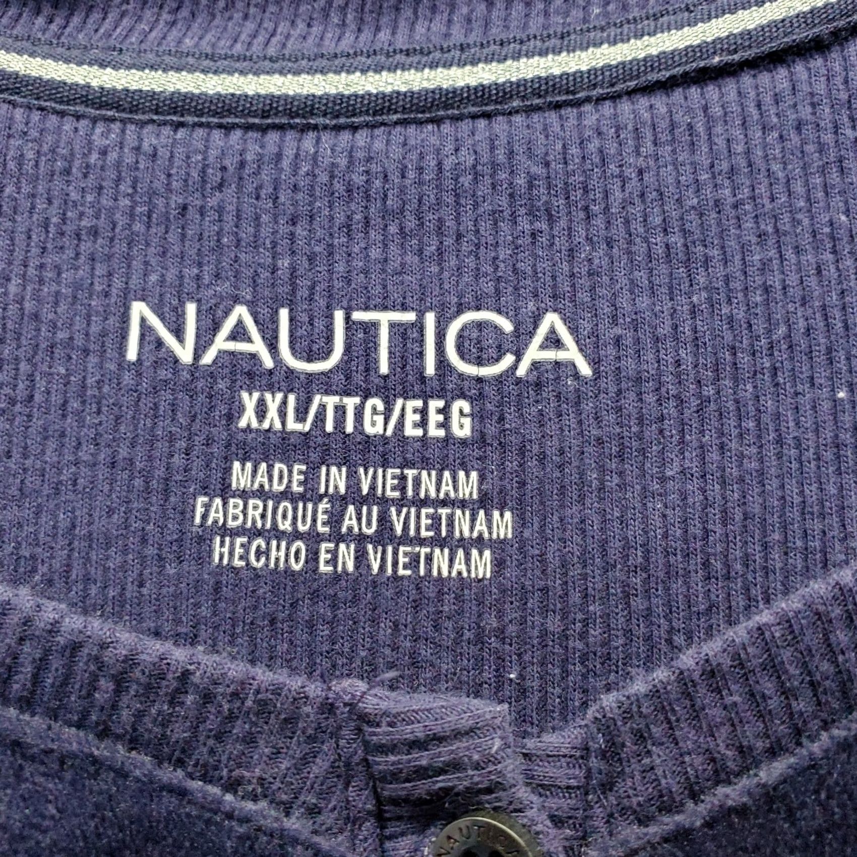 Nautica Nautica Womens XXL Velour Long Sleeve Henley Shirt Top Purple Oversized Casual Shirt Size XXL / US 16-18 / IT 52-54 - 5 Thumbnail