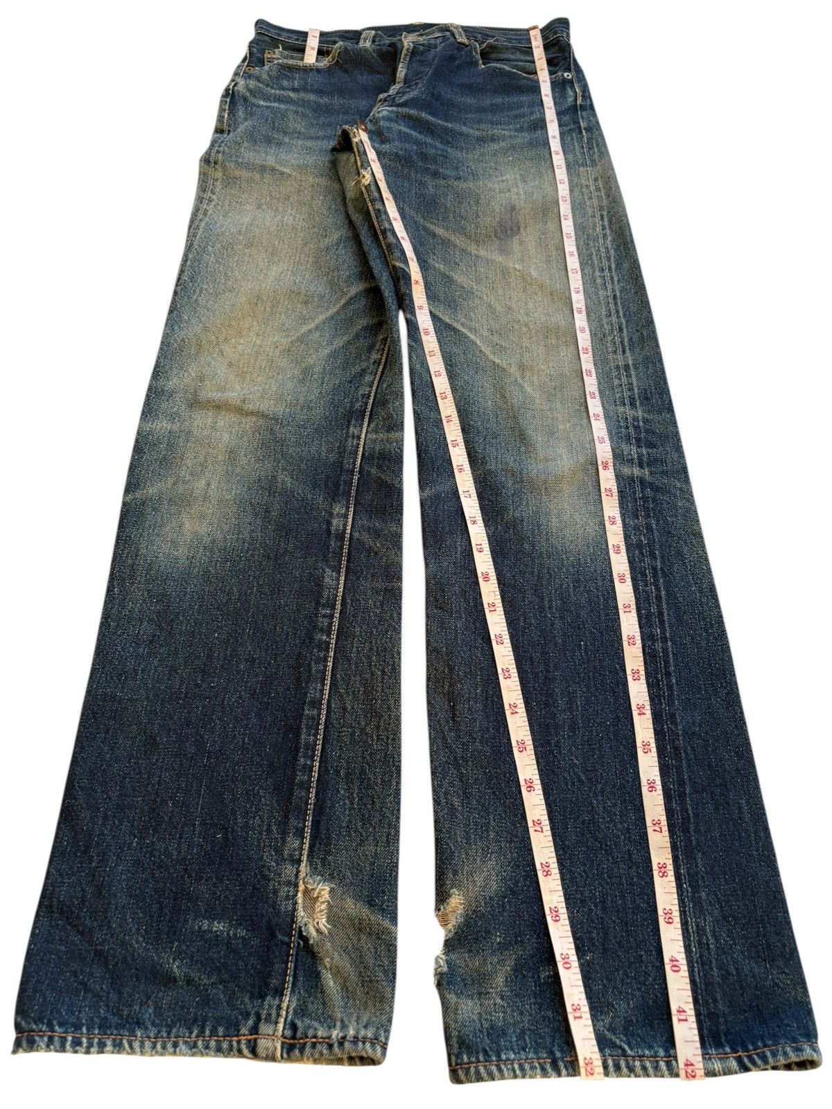 Japanese Brand Vintage Japanese Brand Selvedge Rusty Mud Wash Loose Jeans Size US 28 / EU 44 - 13 Thumbnail