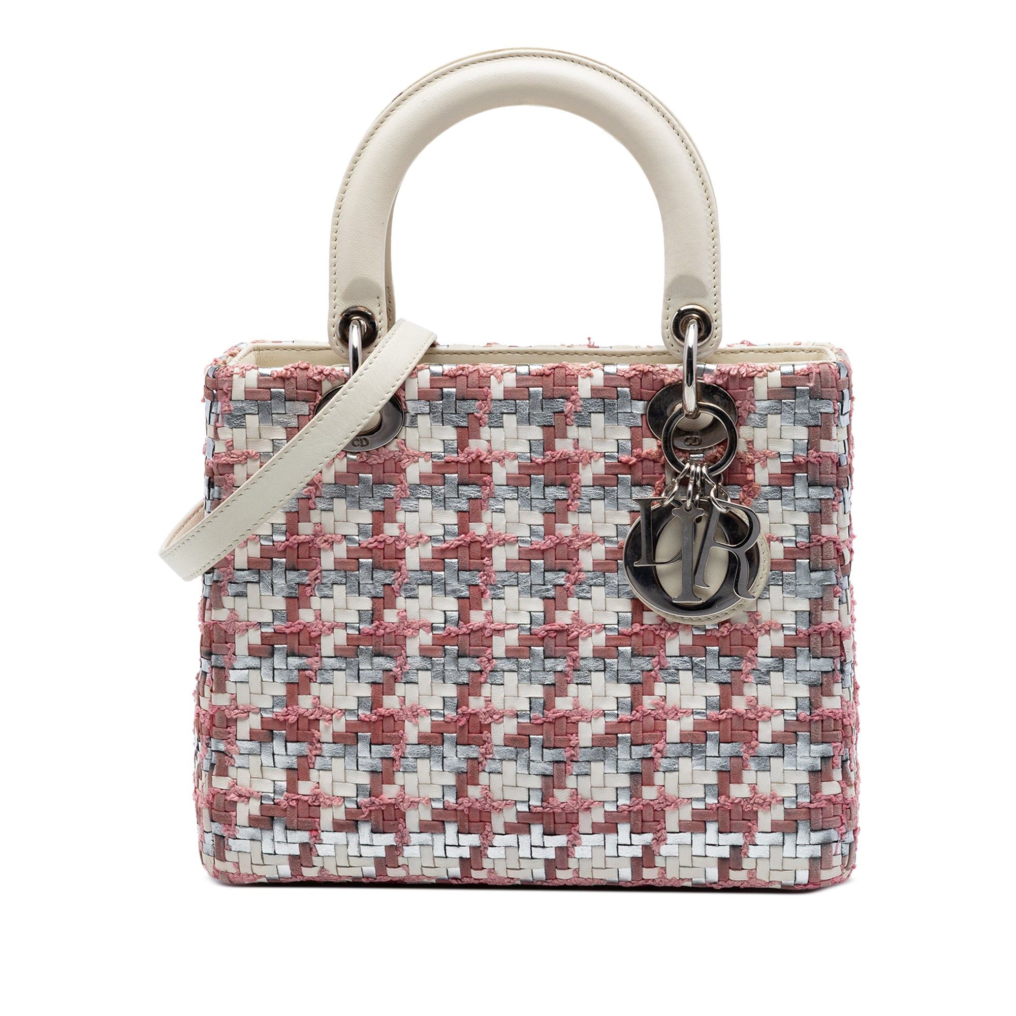 Dior Medium Woven Lambskin and Tweed Lady Dior Size ONE SIZE - 1 Thumbnail