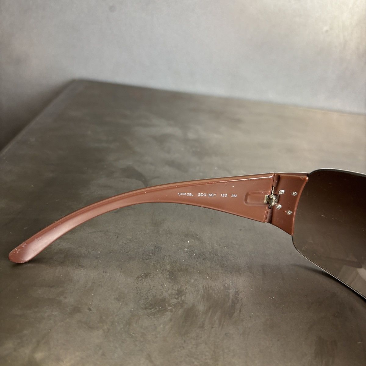 Prada 2011 Prada Sunglasses Y2K Prada Studded Shield Wrap SPR 29L Size ONE SIZE - 10 Thumbnail