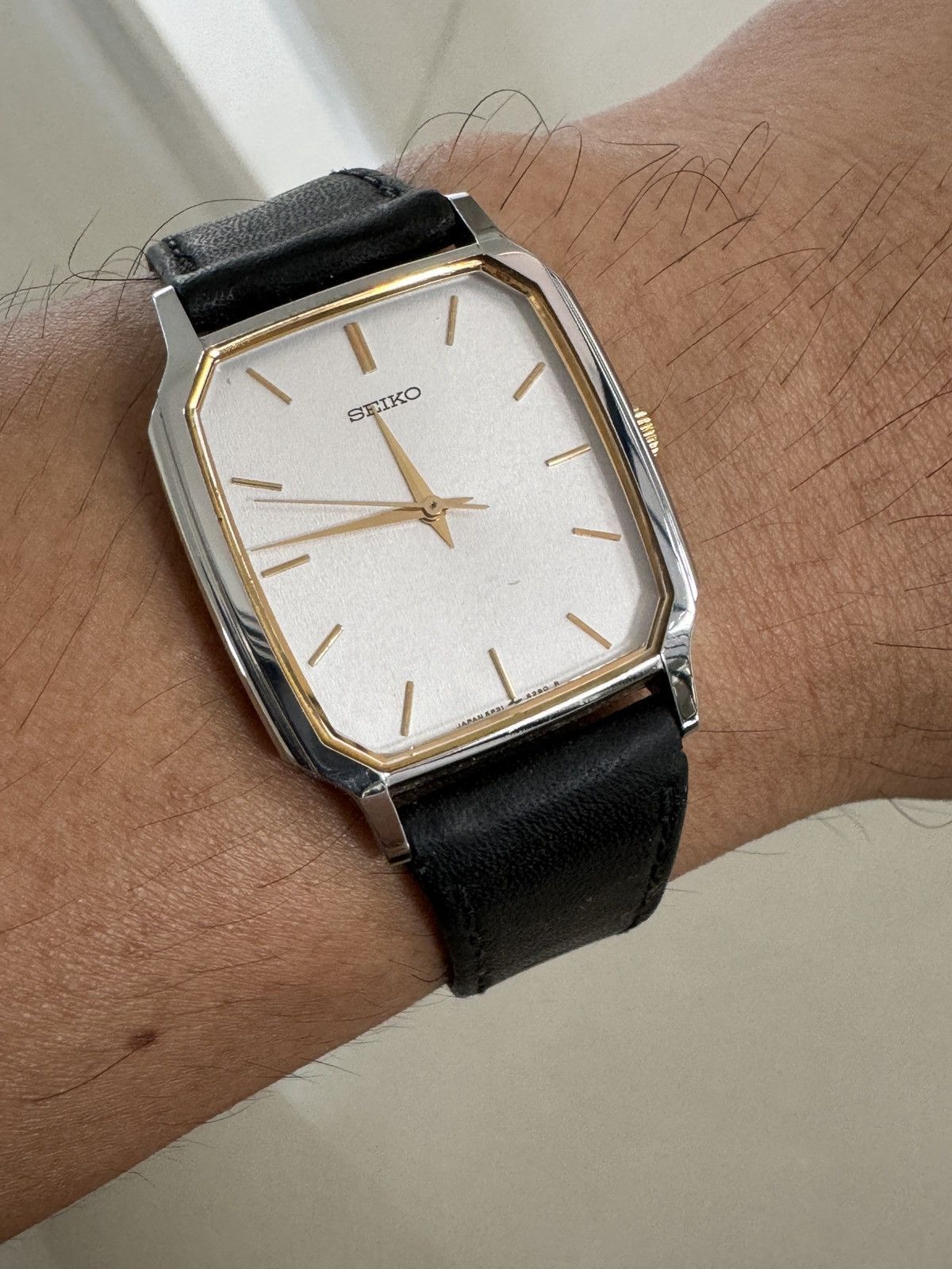 image of Seiko Vintage Tank Silver Gold Classic Square Japan Watch, Men's (Size 28)