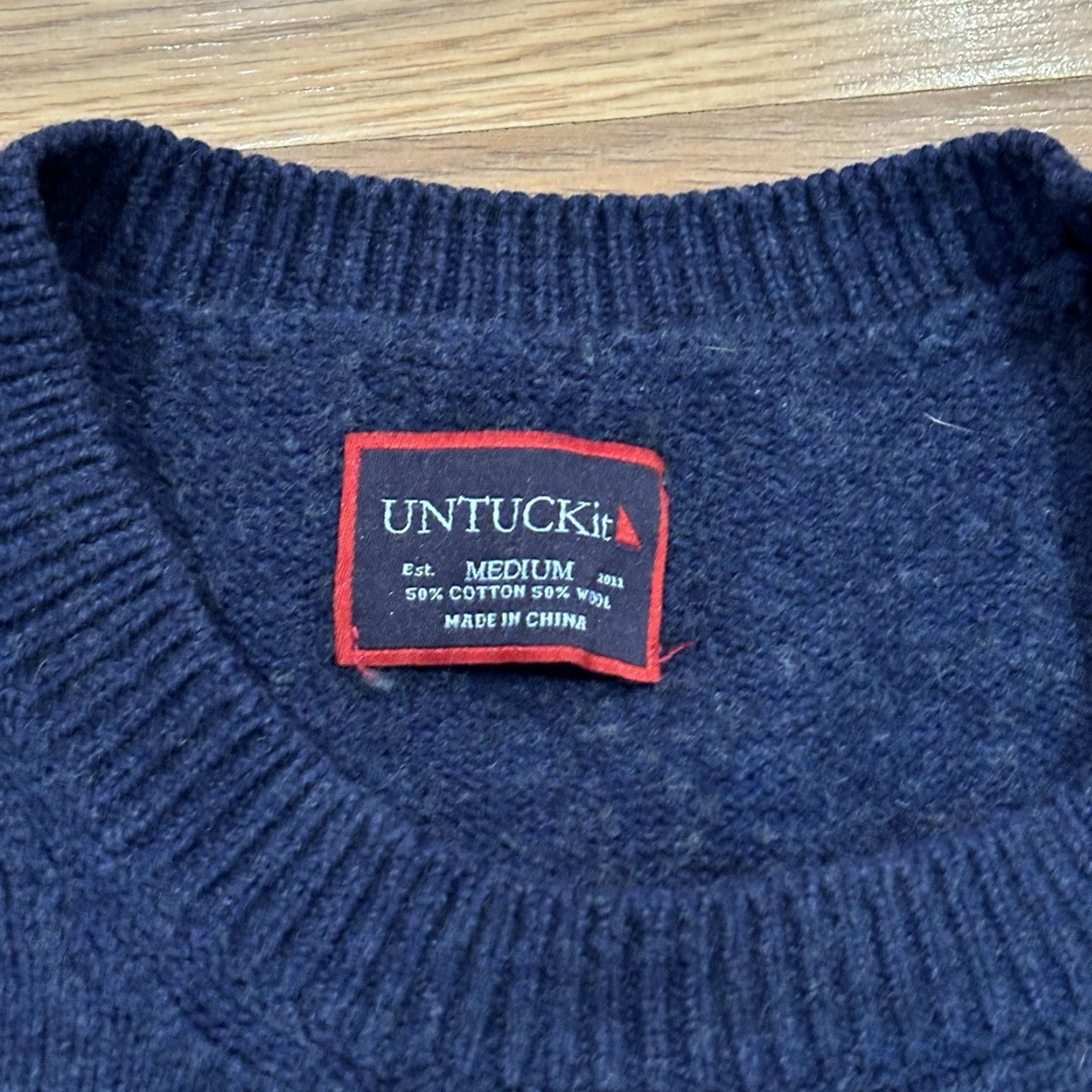 UNTUCKit UNTUCKit Crew Neck Sweater Navy Blue Wool Blend Pullover Men’s Size Medium Size US M / EU 48-50 / 2 - 6 Thumbnail