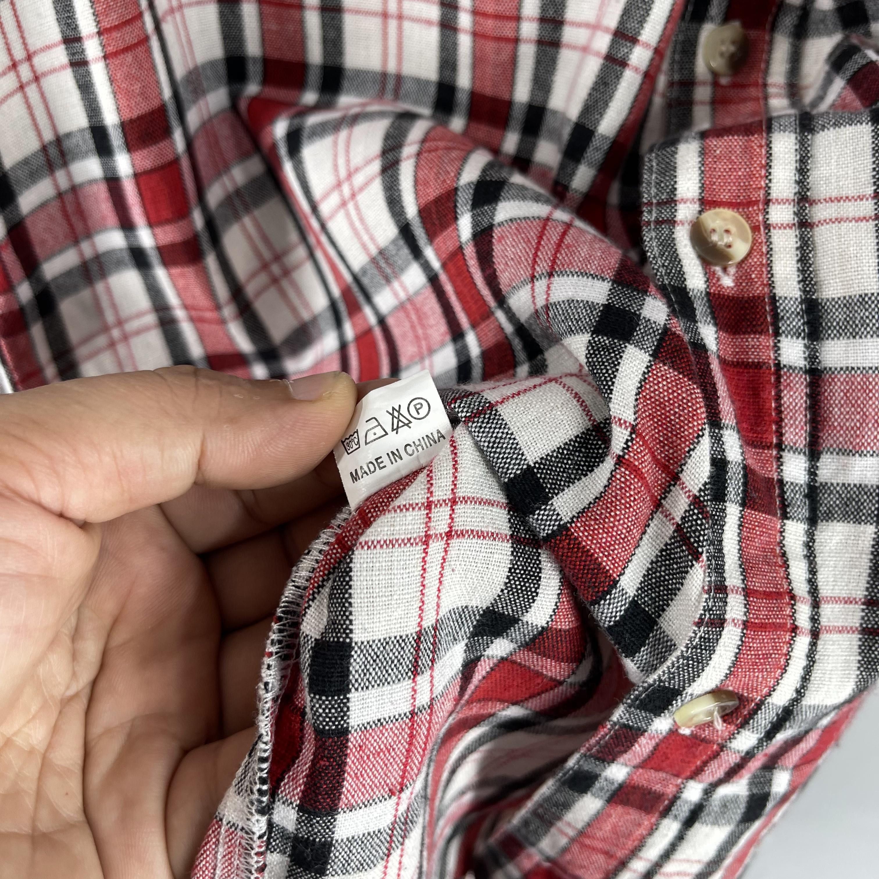 Flannel × Japanese Brand Vintage 90s Plaid Checkered Red Tartan Flannel Shirt Size US L / EU 52-54 / 3 - 8 Thumbnail