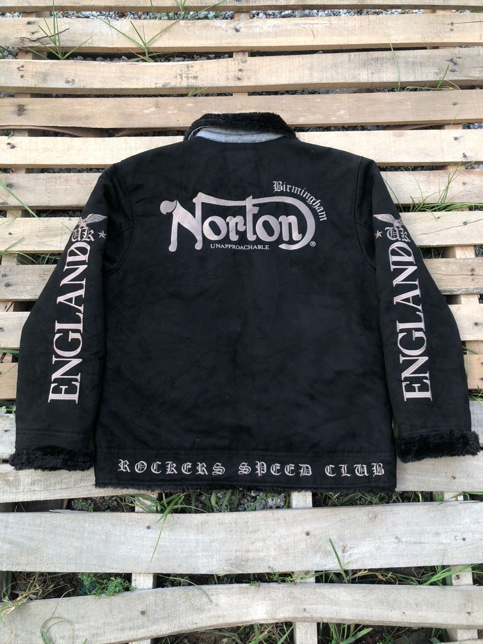 Norton Vintage Norton England Shearling Suede Jacket Fur Size US L / EU 52-54 / 3 - 2 Thumbnail