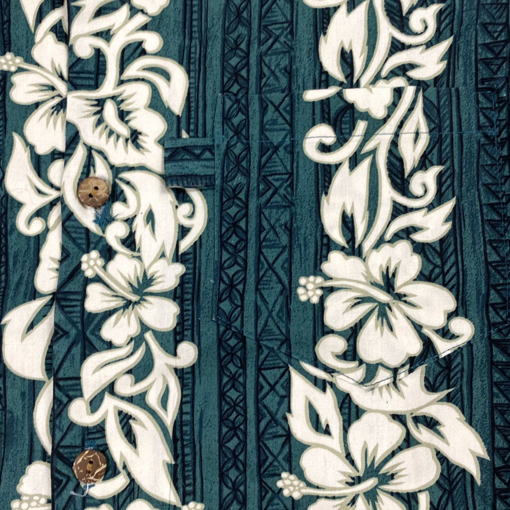 Vintage VTG Stewart USA Hawaiian Cigar Button Up Shirt Men’s L Floral Hibiscus Green 90s Vintage Camp Collar Size US L / EU 52-54 / 3 - 2 Thumbnail
