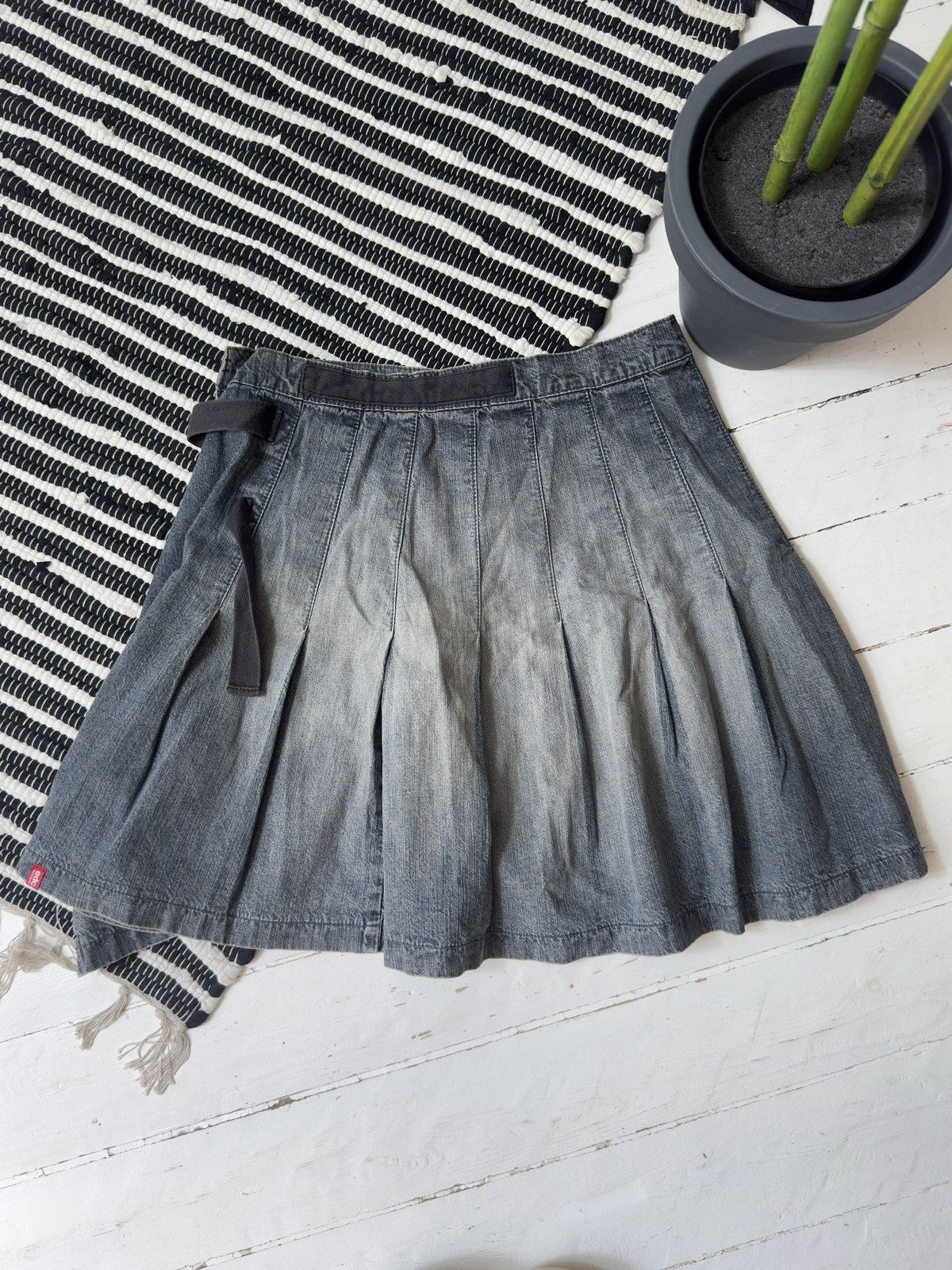 Other VINTAGE EDC DENIM PLEATED 2000s MINI SKIRT Size 25" / US 0 / IT 36 - 2 Thumbnail