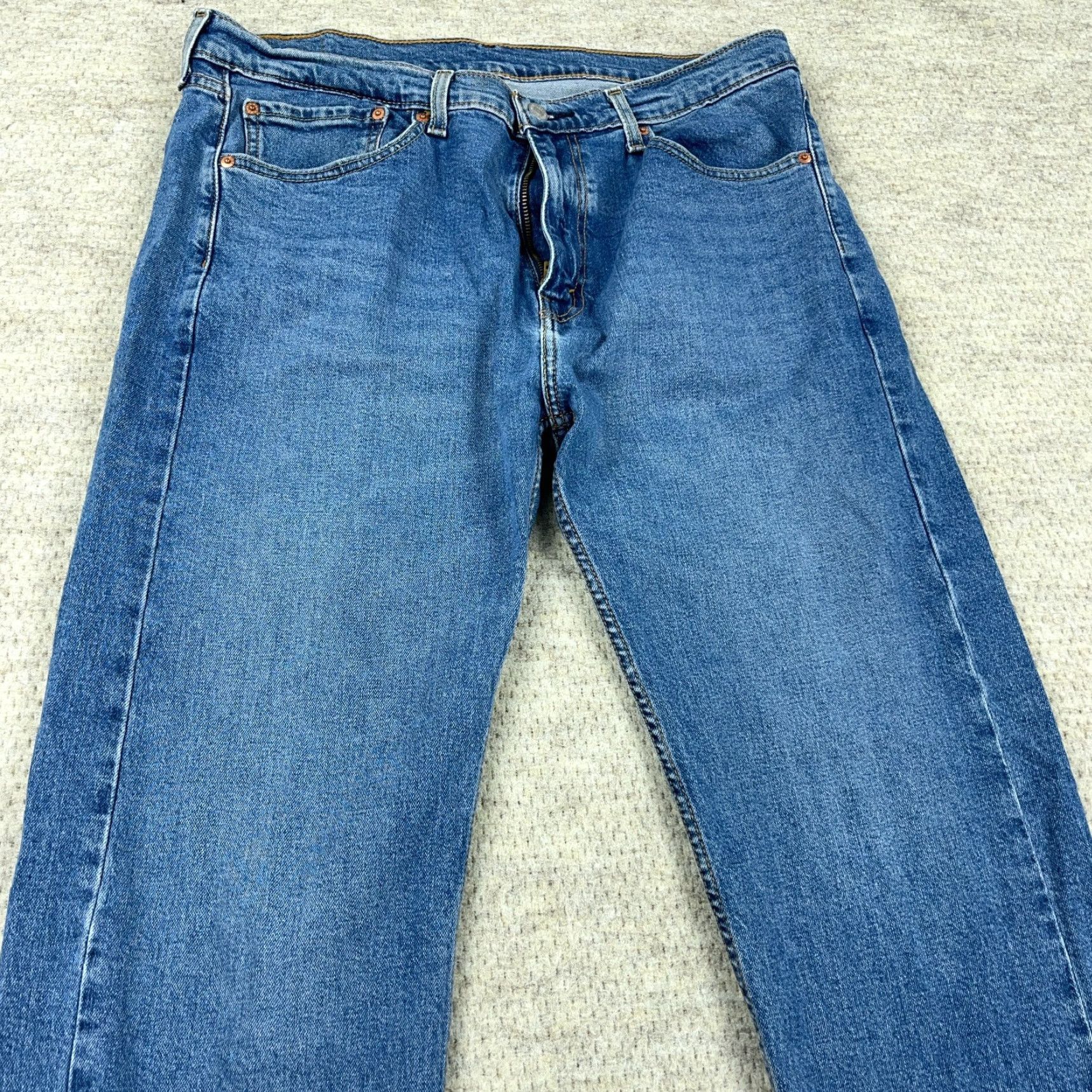 Levi's Levi's 505 Jeans Men 36x30 Straight Regular Fit Med Wash Denim Blue 5-Pocket Logo Zipper Belt Loops Casual Vintage Style Mens Size US 36 / EU 52 - 5 Thumbnail