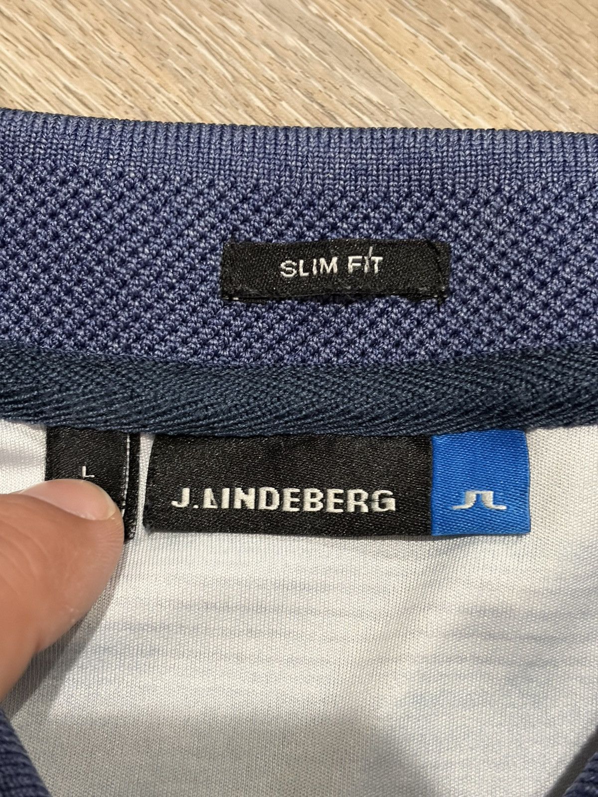 J.Lindeberg J.Lindeberg Slim Fit Striped Blue Polo Shirt Size US L / EU 52-54 / 3 - 6 Thumbnail