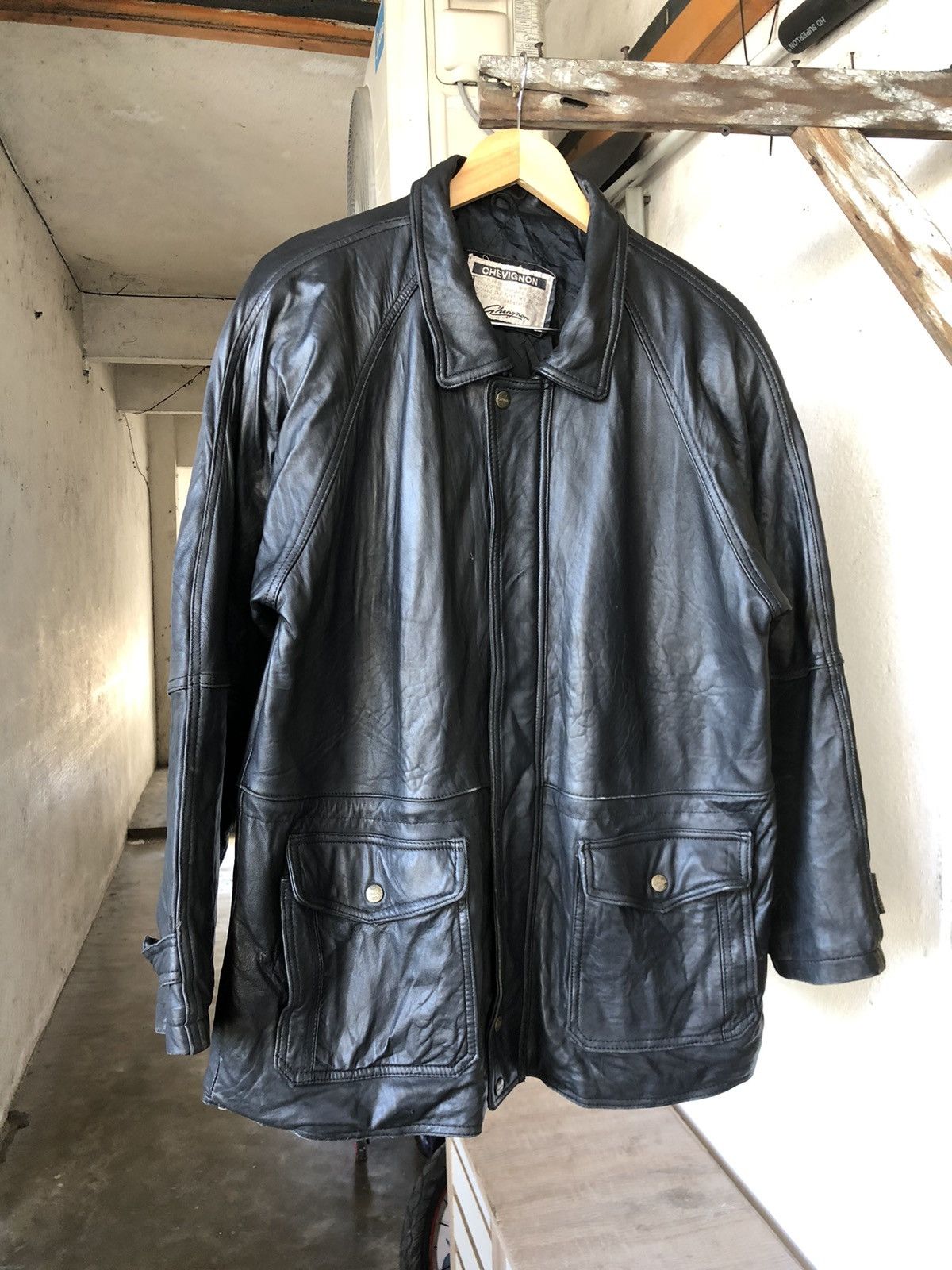 Chevignon Vintage Chevignon Leather Jacket Black Size US L / EU 52-54 / 3 - 5 Thumbnail