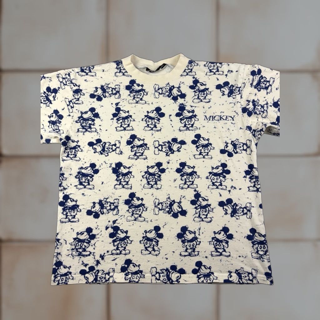 Disney VINTAGE Mickey Mouse Shirt Walt Disney World 90s XL White Crew Neck Short Sleeve Cotton Men Size US XL / EU 56 / 4 - 1 Thumbnail