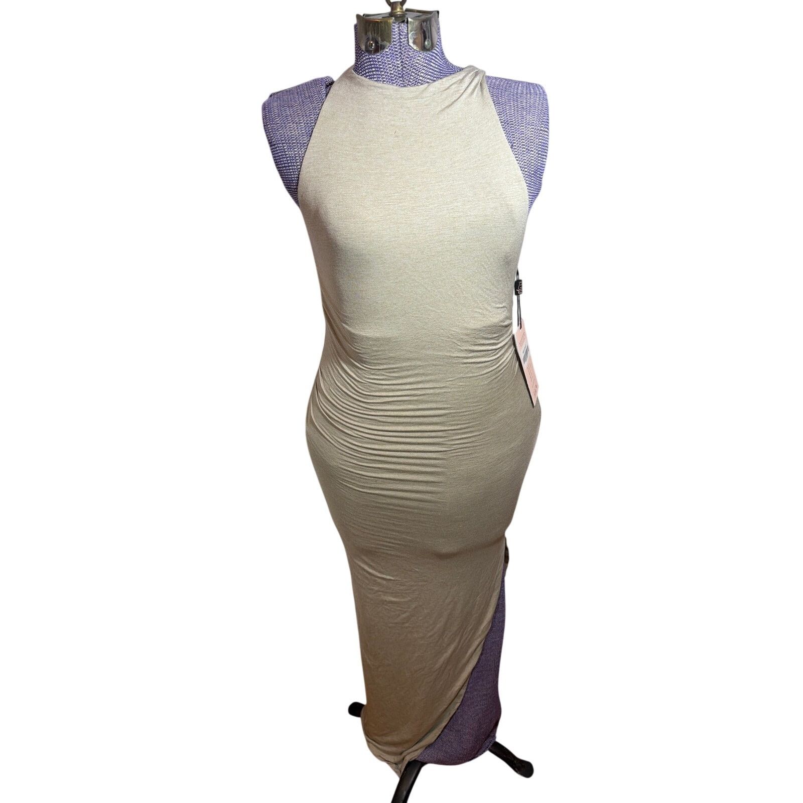 Other oh polly batch a taupe-10 7584 6 nwt maxi halter dress Size L / US 10 / IT 46 - 1 Thumbnail