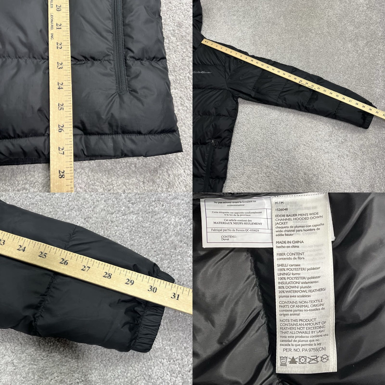 Eddie Bauer Eddie Bauer Hooded Down Jacket Mens M Black EB650 Wide Channel Puffer Coat Size US M / EU 48-50 / 2 - 9 Thumbnail
