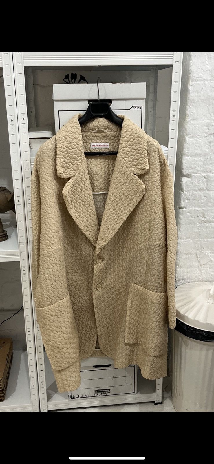 image of Walter Van Beirendonck Runway Sample Coat in Beige, Men's (Size 2XL)