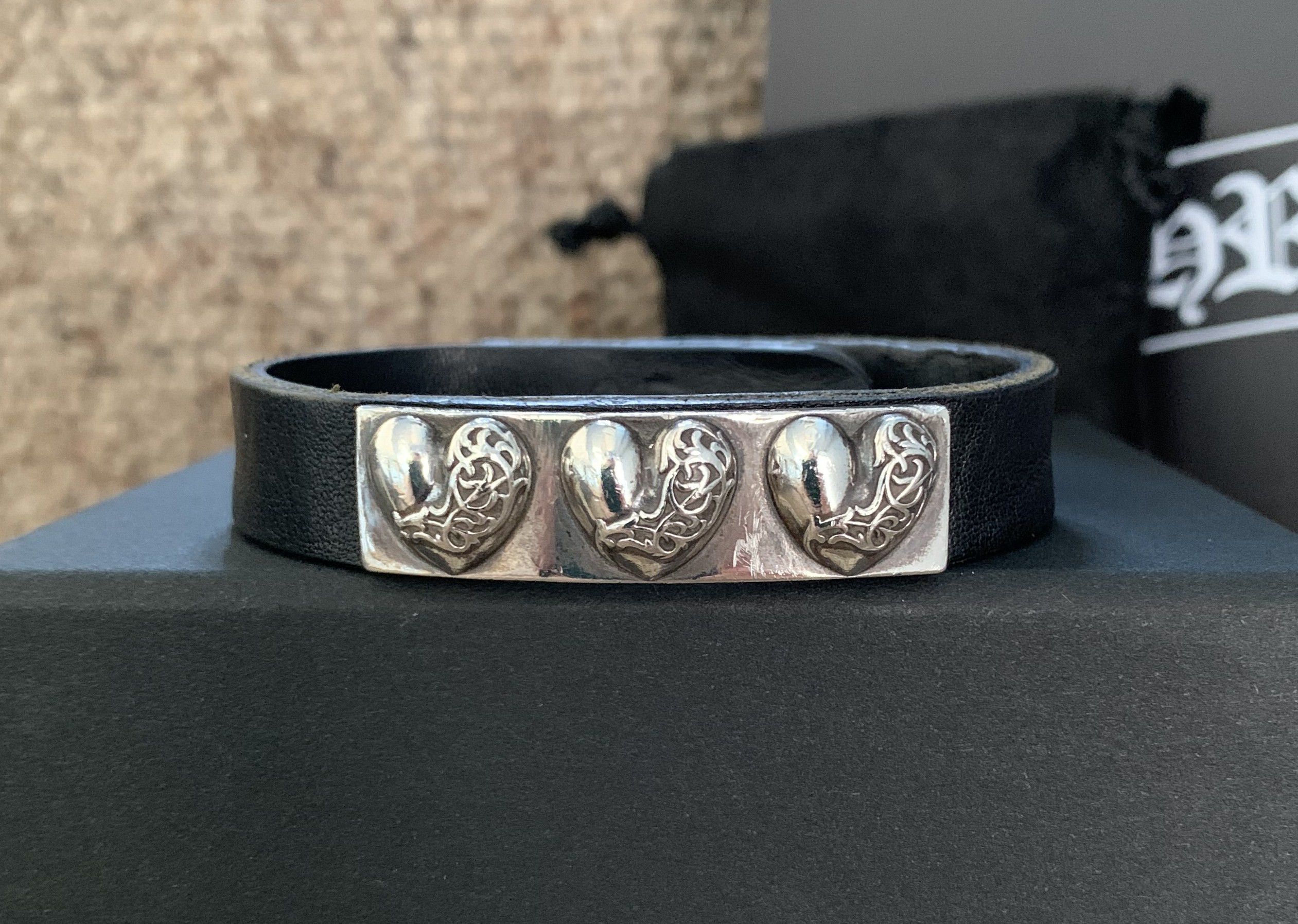 Chrome Hearts Chrome hearts leather snap bracelet | Grailed