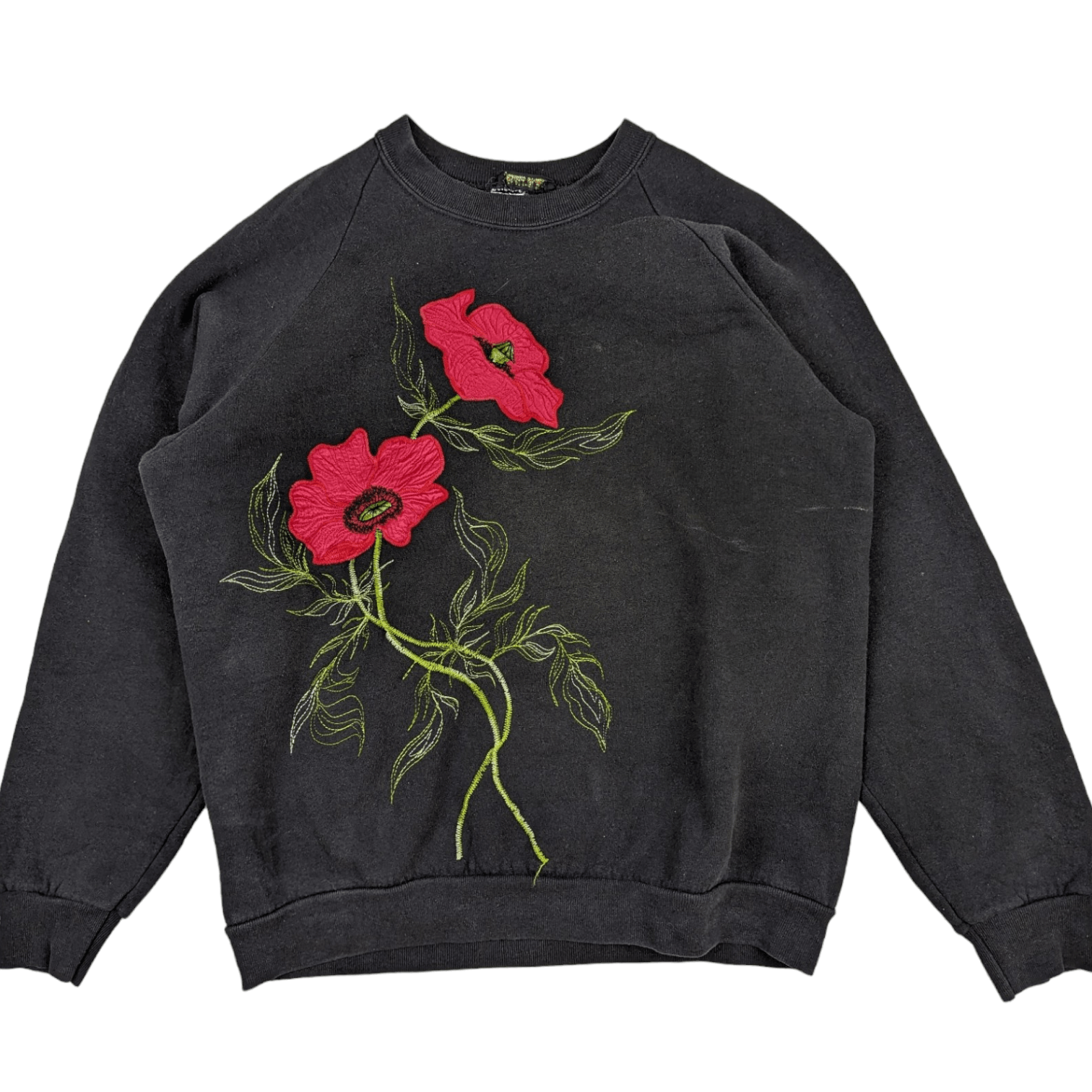 Vintage Vintage 90's SCREEN STARS Flower Embroidery Sweatshirt Size M / US 6-8 / IT 42-44 - 2 Thumbnail
