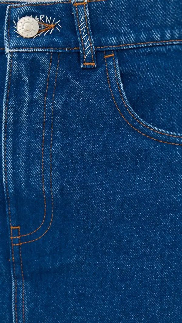 Marni o1w1db11125 Bleached Coated Denim Skirt in Blue Size 28" / US 6 / IT 42 - 5 Thumbnail