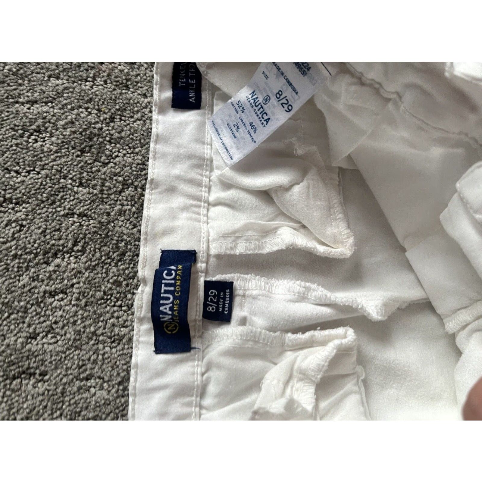 Nautica Nautica Womens Tencel Stretch Ankle Pant 8/29 White Pants Size 30" / US 8 / IT 44 - 5 Thumbnail
