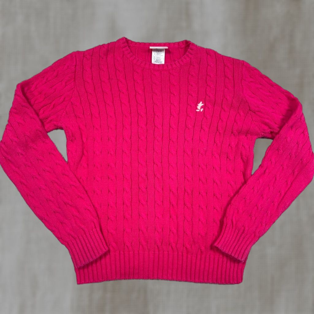 Disney Disney Women Pink Cable-Knit Pullover Sweater Mickey Mouse Walt World Crew Neck L Size L / US 10 / IT 46 - 1 Thumbnail