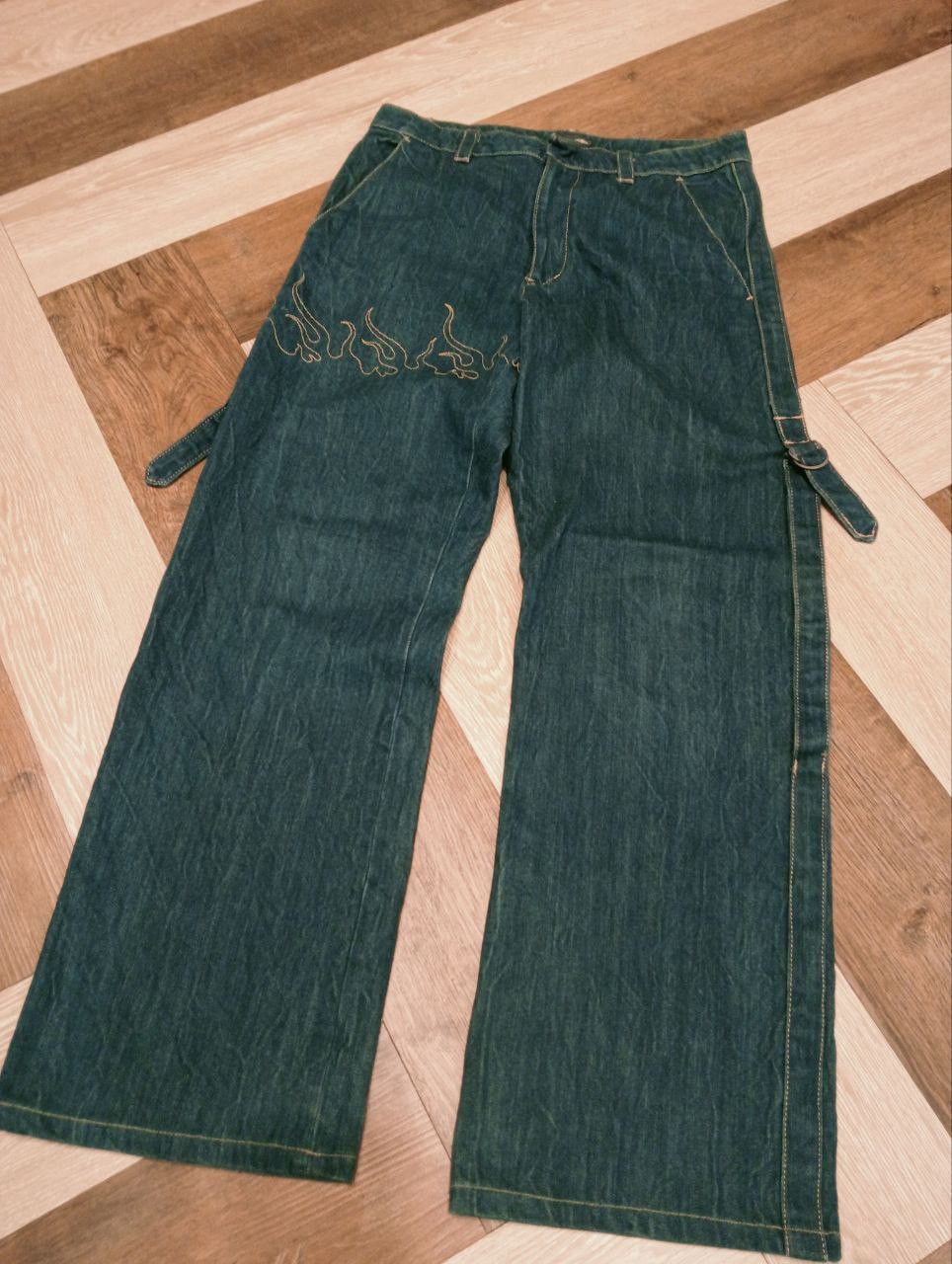 Lad Musician LAD MUSICIAN FLAME BONDAGE DENIM PANTS Size US 32 / EU 48 - 3 Thumbnail
