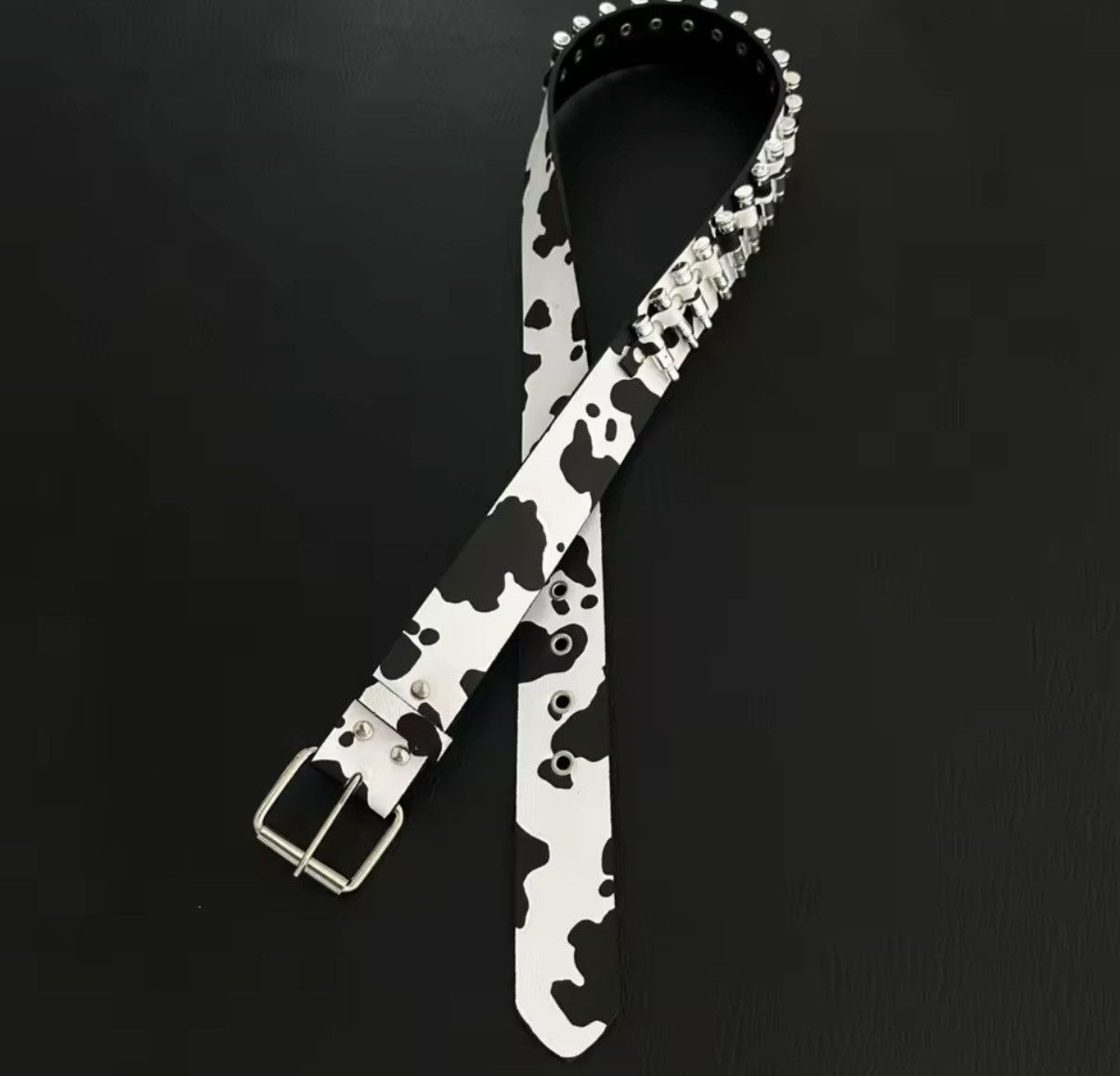 Other Streetwear Cow Print Studded Belt Size ONE SIZE - 4 Thumbnail