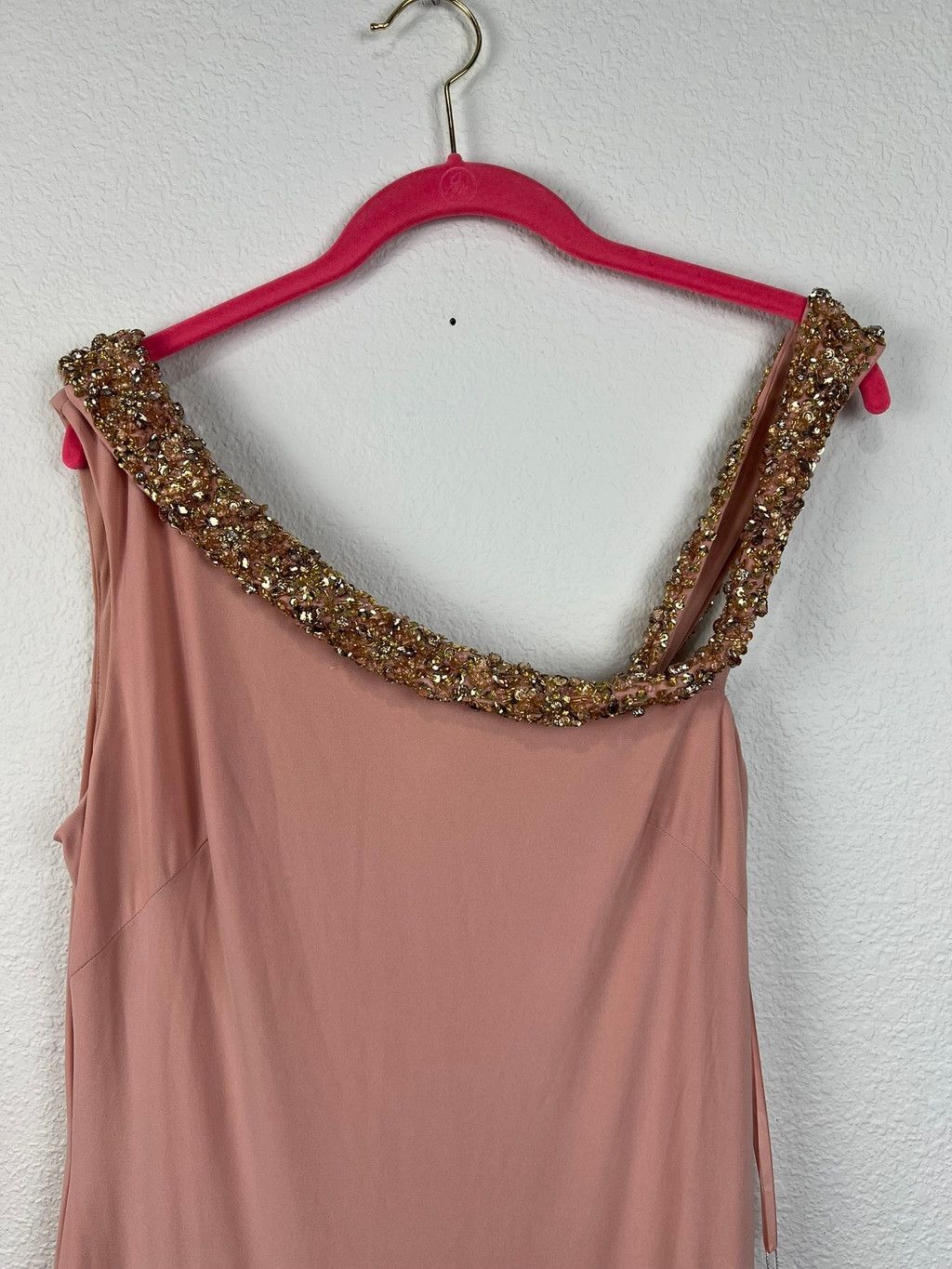 Mac Duggal Mac Duggal Pink Beaded Drop Shoulder Jersey Gown,8 Size M / US 6-8 / IT 42-44 - 5 Thumbnail