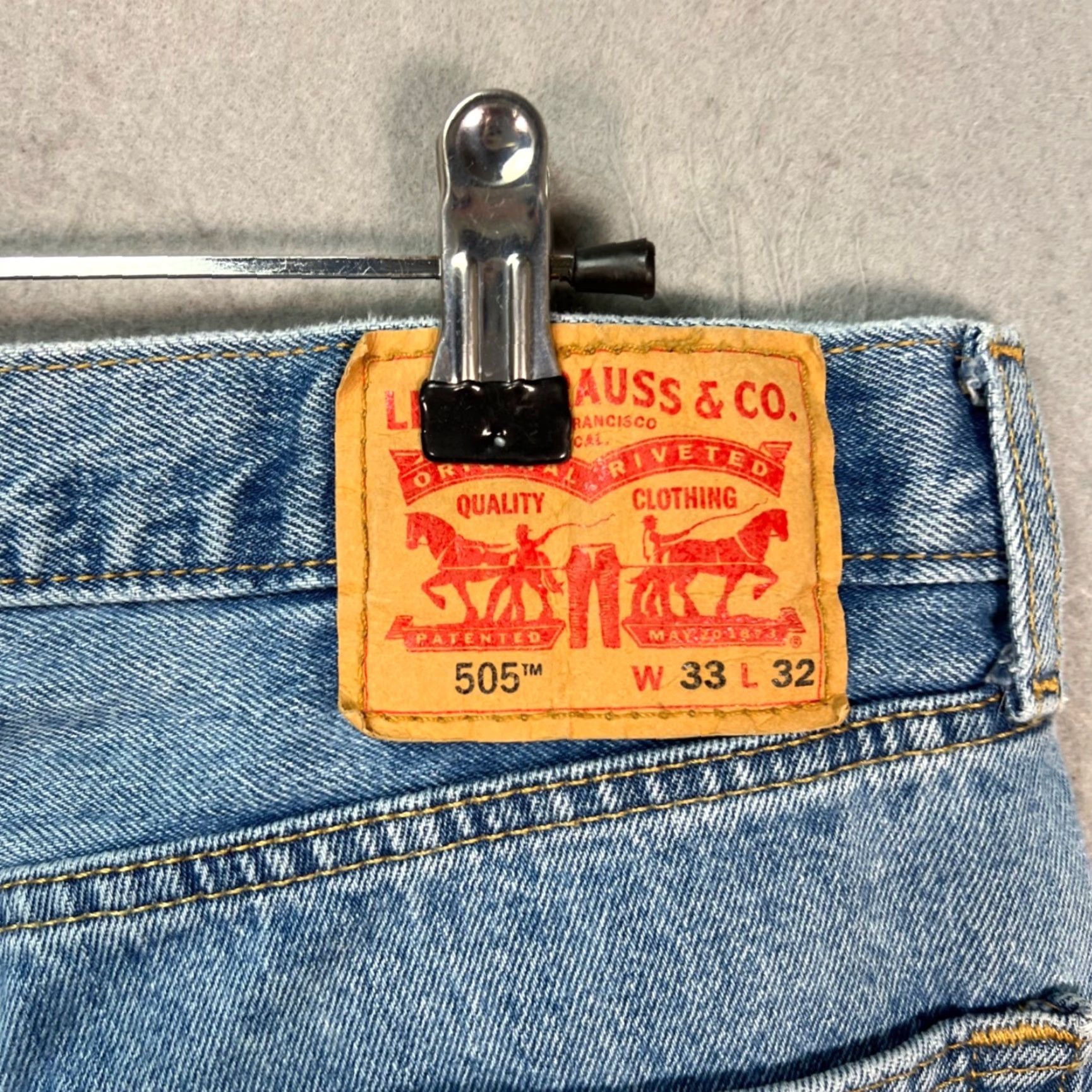 Levi's Levi's 505 Jeans Mens 33 x 30 Blue Light Denim Straight Regular Cotton USA Jeans Size US 33 - 3 Thumbnail