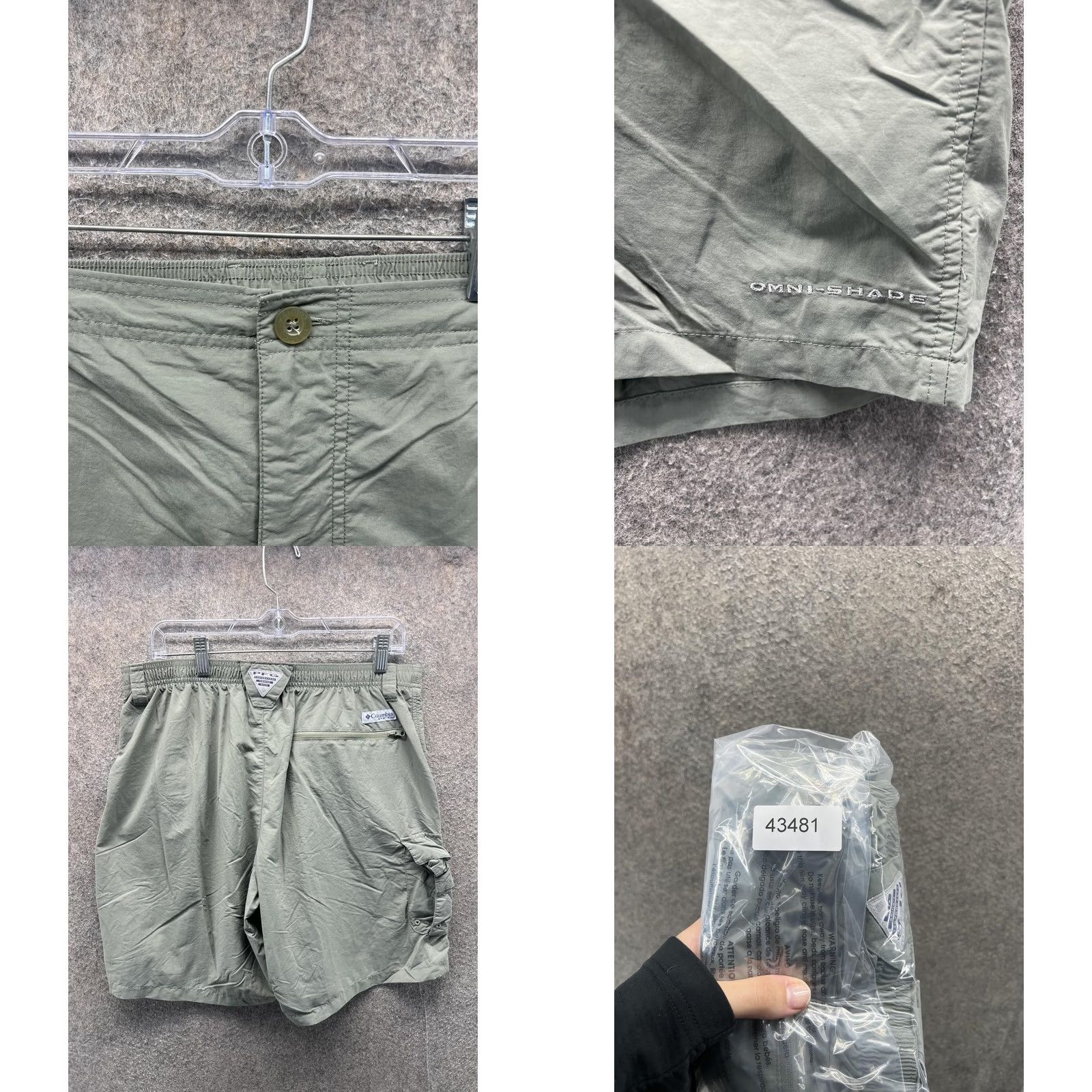Vintage Columbia PFG Omni-Shade Shorts Mens Medium Green Nylon Cargo Fishing 8 Inseam Size US 31 - 8 Thumbnail