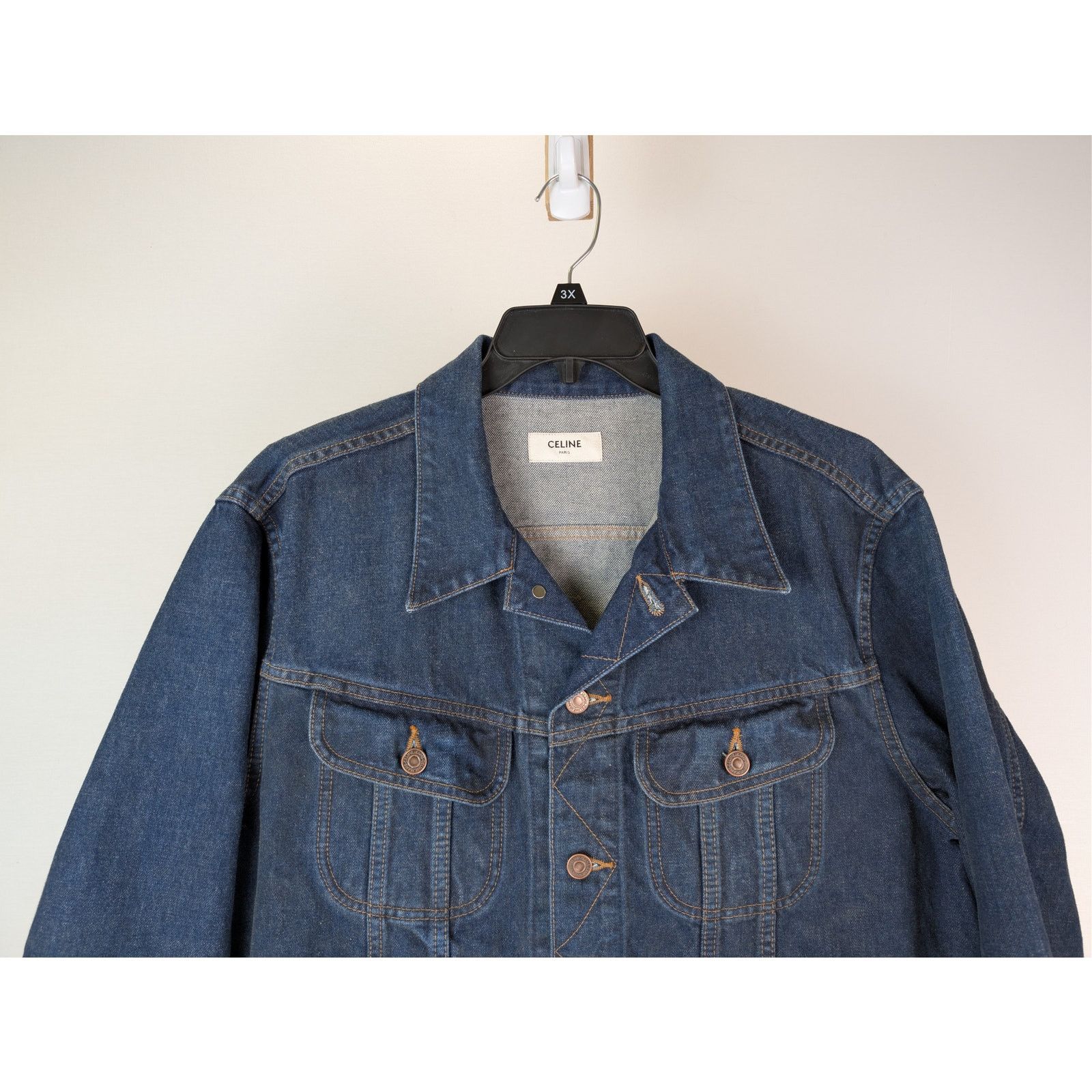 Celine o1rshd1 CELINE PARIS patch on the back Trucker Denim Jacket Size US XL / EU 56 / 4 - 4 Thumbnail