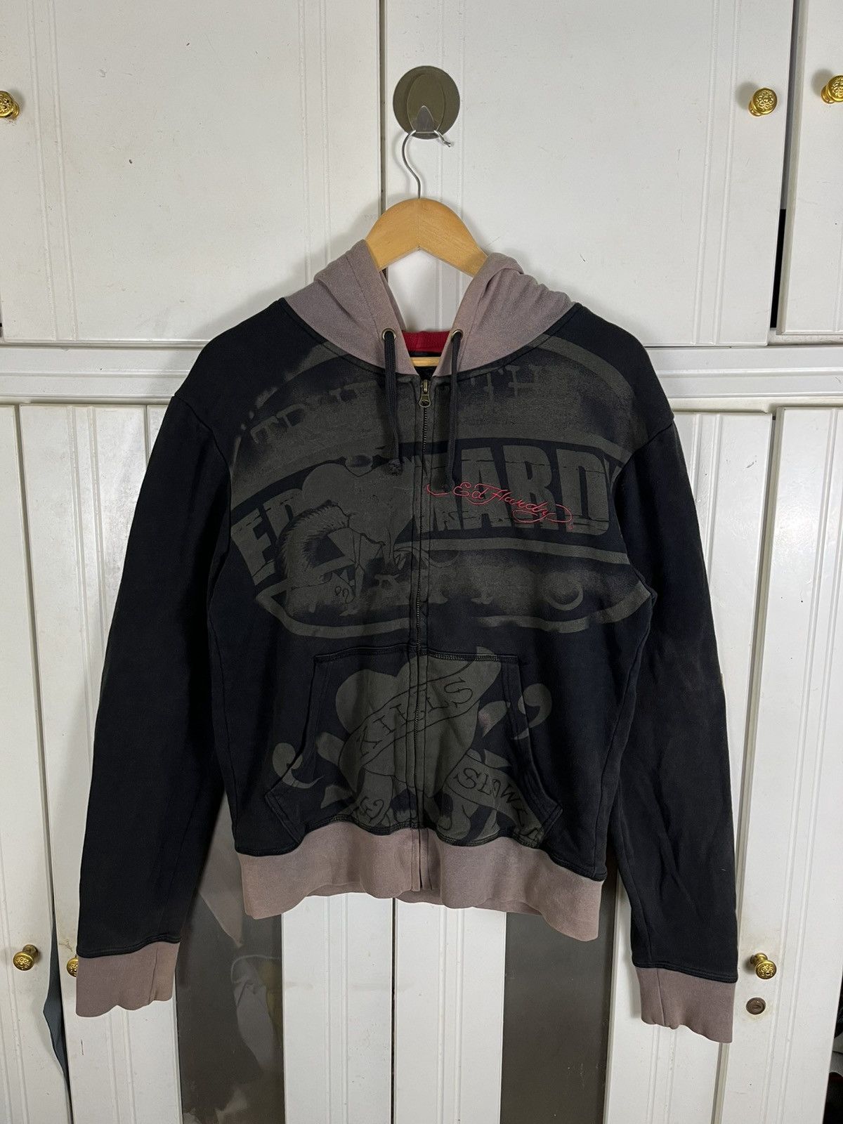 Ed Hardy × Japanese Brand × Vintage Vintage Edhardy FullPrint Hoodies Size US S / EU 44-46 / 1 - 3 Thumbnail