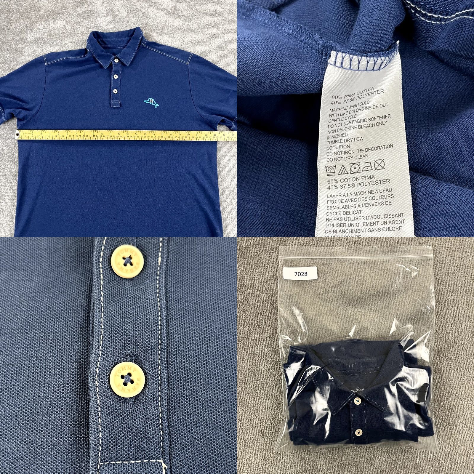 Tommy Bahama TOMMY BAHAMA Polo Shirt Mens Large Blue ISLAND ZONE Performance Collared Shirt Size US L / EU 52-54 / 3 - 8 Thumbnail