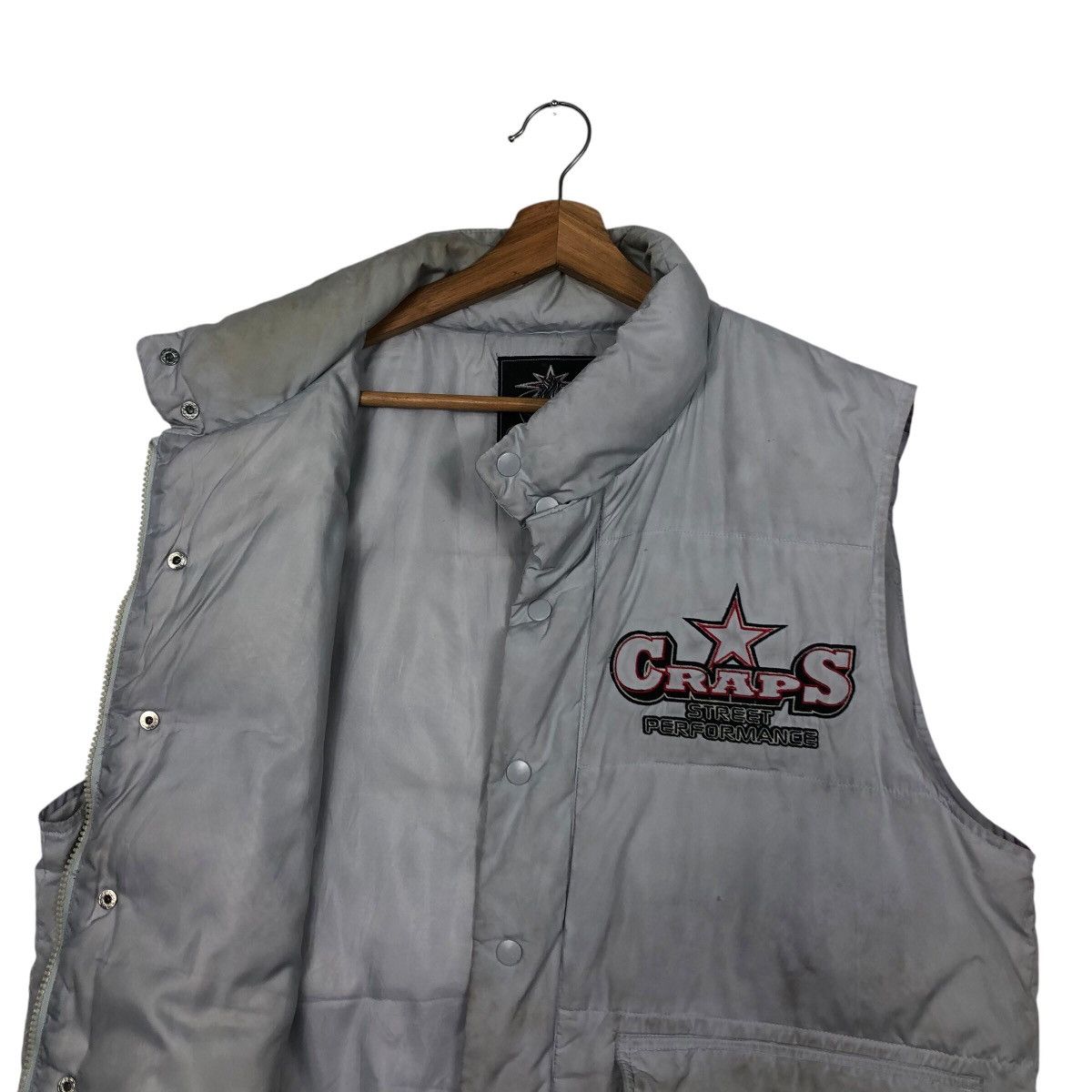 Japanese Brand 📌Vintage Biker Vest Jacket Puffer Craps Big Logo Size US L / EU 52-54 / 3 - 13 Thumbnail
