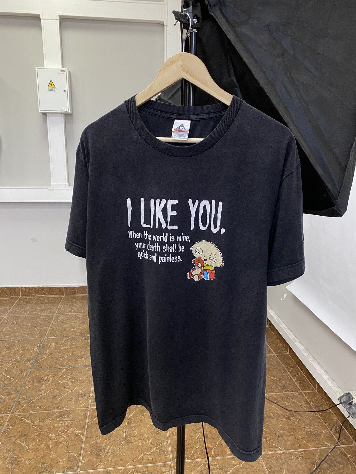 Alstyle 🇺🇸 Vintage 90s Family Guy I Like You Fox TV Show T-Shirt Rare Size US L / EU 52-54 / 3 - 1 Thumbnail