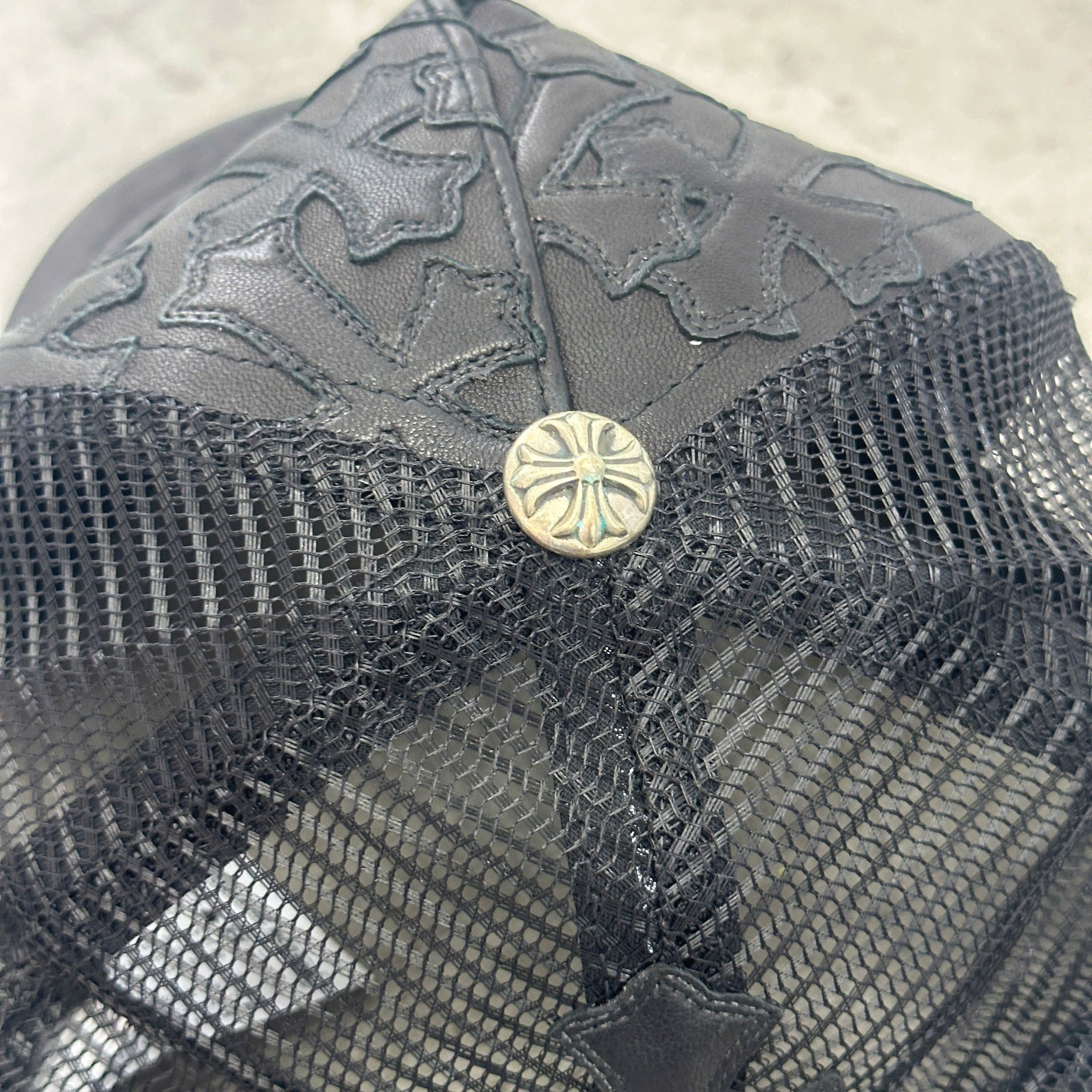 Chrome Hearts CHROME HEARTS Cemetery Cross Leather Trucker Hat BLACK Size ONE SIZE - 3 Thumbnail