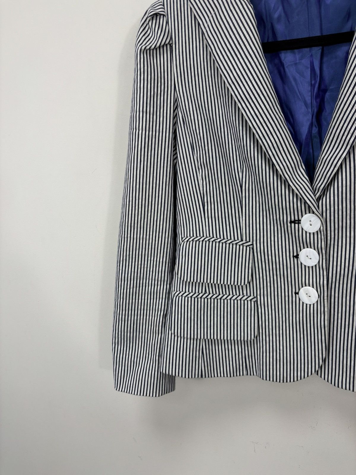 Nanette Lepore Nanette Lepore Women’s Striped 3-Buttons Blazer Jacket Size S / US 4 / IT 40 - 5 Thumbnail