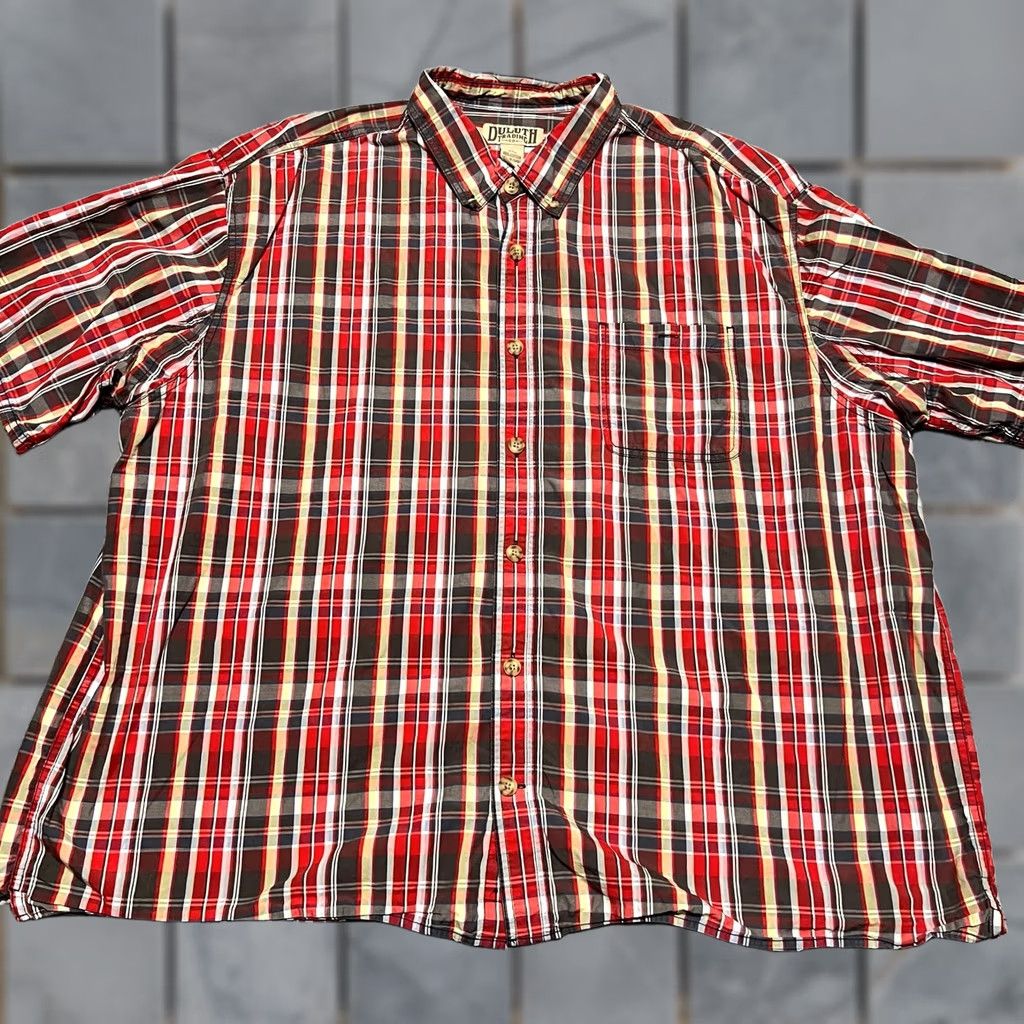 Duluth Trading Company Duluth Trading Shirt 3XL Mens Red Plaid Short Sleeve BBQ Button Front 72510 Size US XXL / EU 58 / 5 - 1 Thumbnail