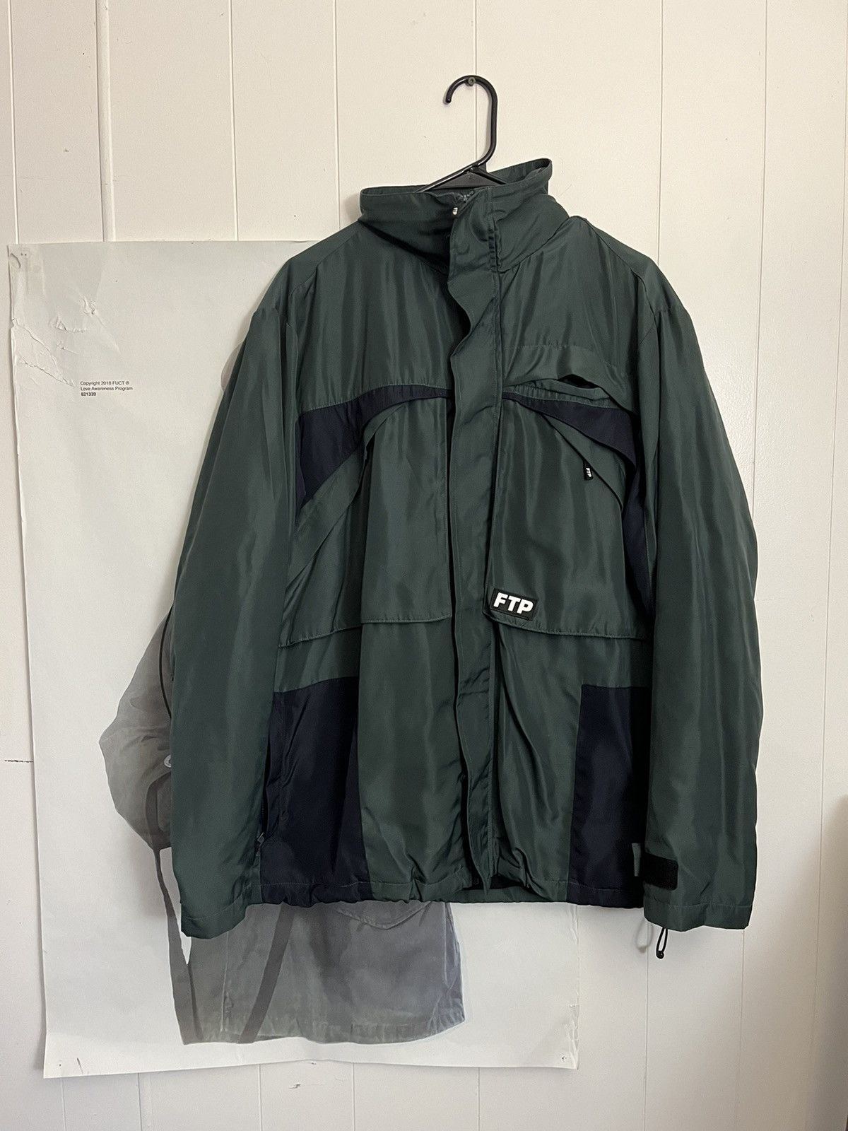 image of Fuck The Population Ftp F-187 Cargo Jacket in Green, Men's (Size Large)