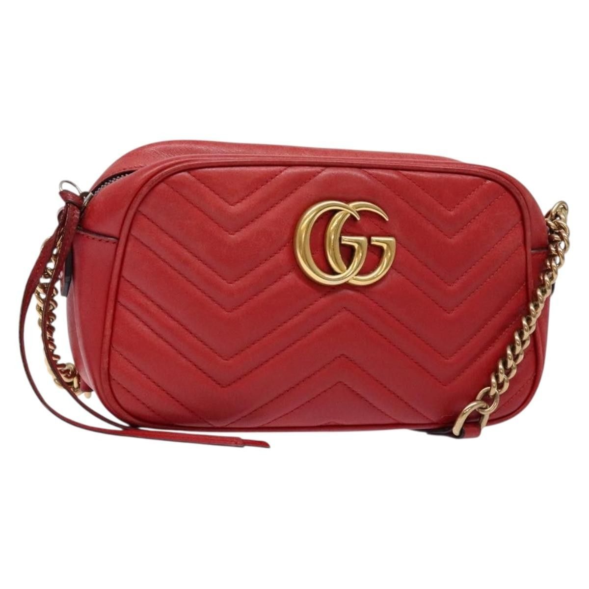 Gucci Gucci GG Marmont Triple Zip Chain Bag Matelasse Leather Size ONE SIZE - 1 Thumbnail