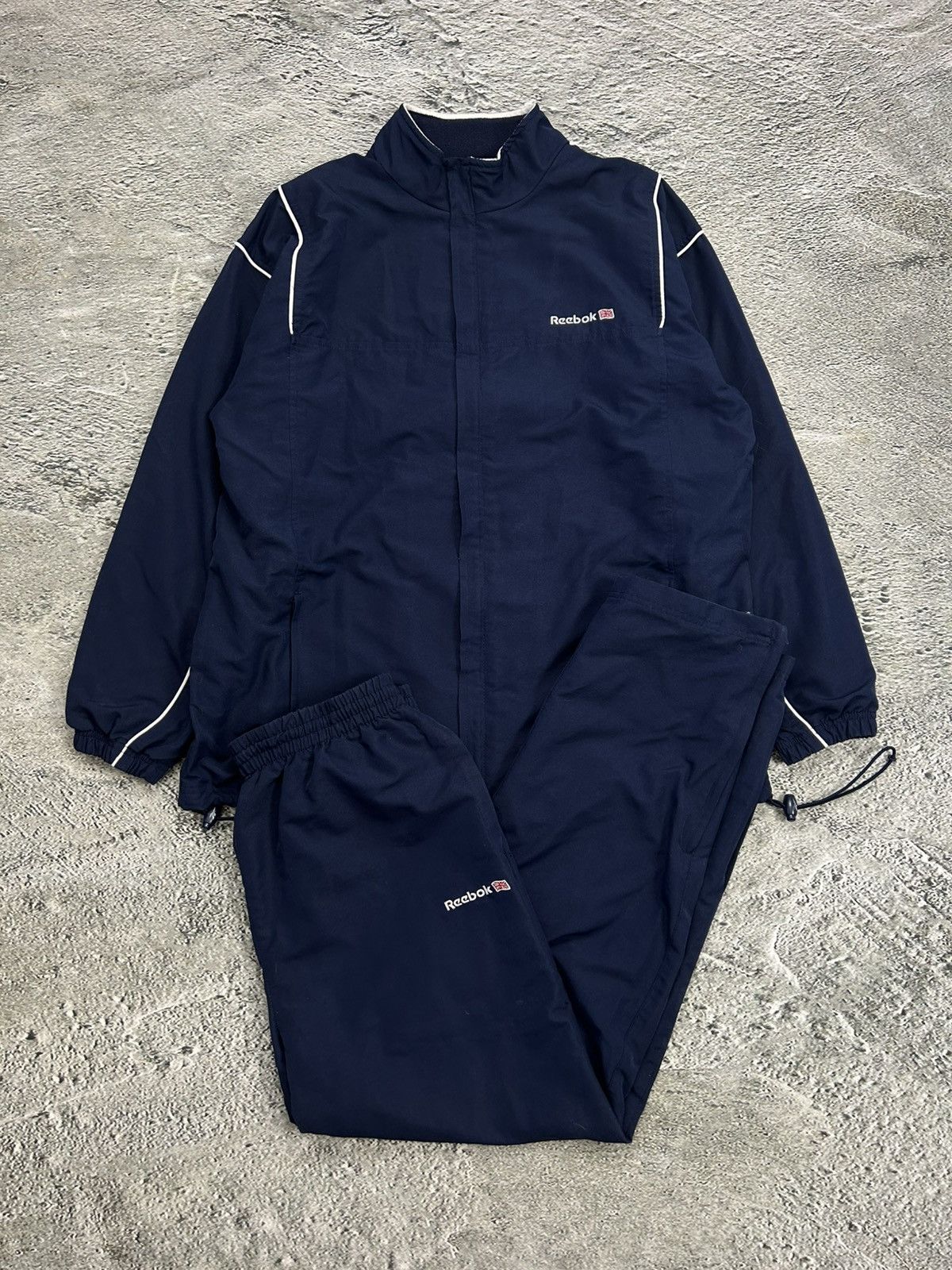 Reebok × Vintage Reebok vintage track suit navy track pants nylon UK Size US XL / EU 56 / 4 - 1 Thumbnail