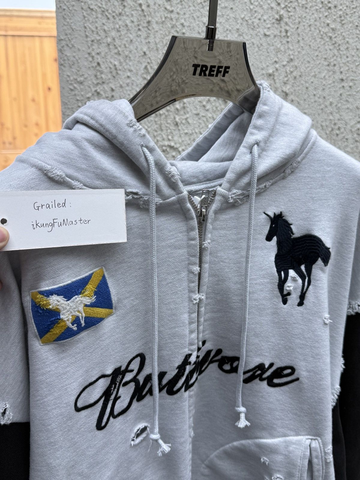 PROTOCOL INDEX BUTTIVORE ZIP HOODIE - WHITE MELANGE