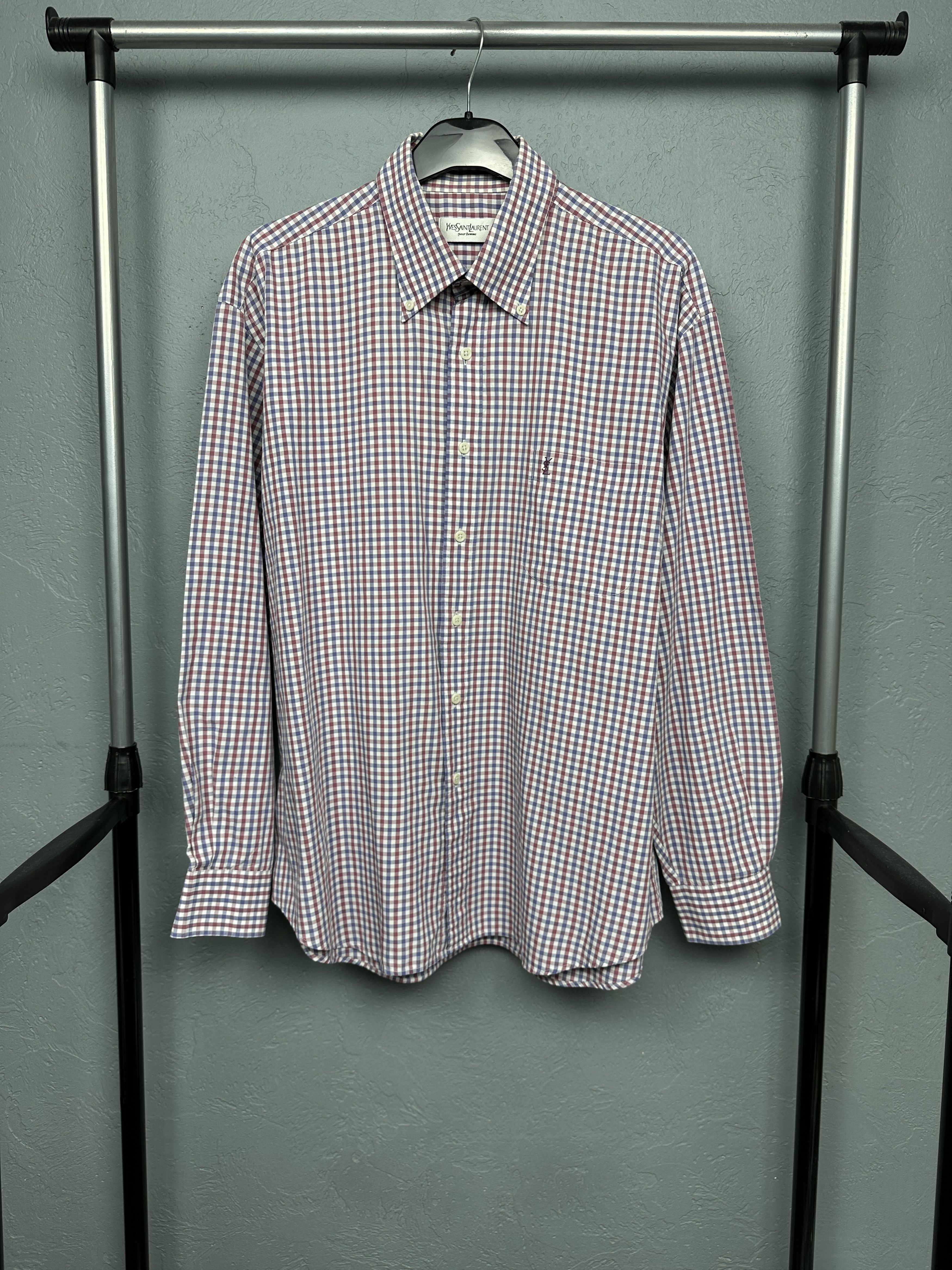 Yves Saint Laurent Yves Saint Laurent YSL Mens Long Sleeve Shirt Size US XL / EU 56 / 4 - 1 Thumbnail